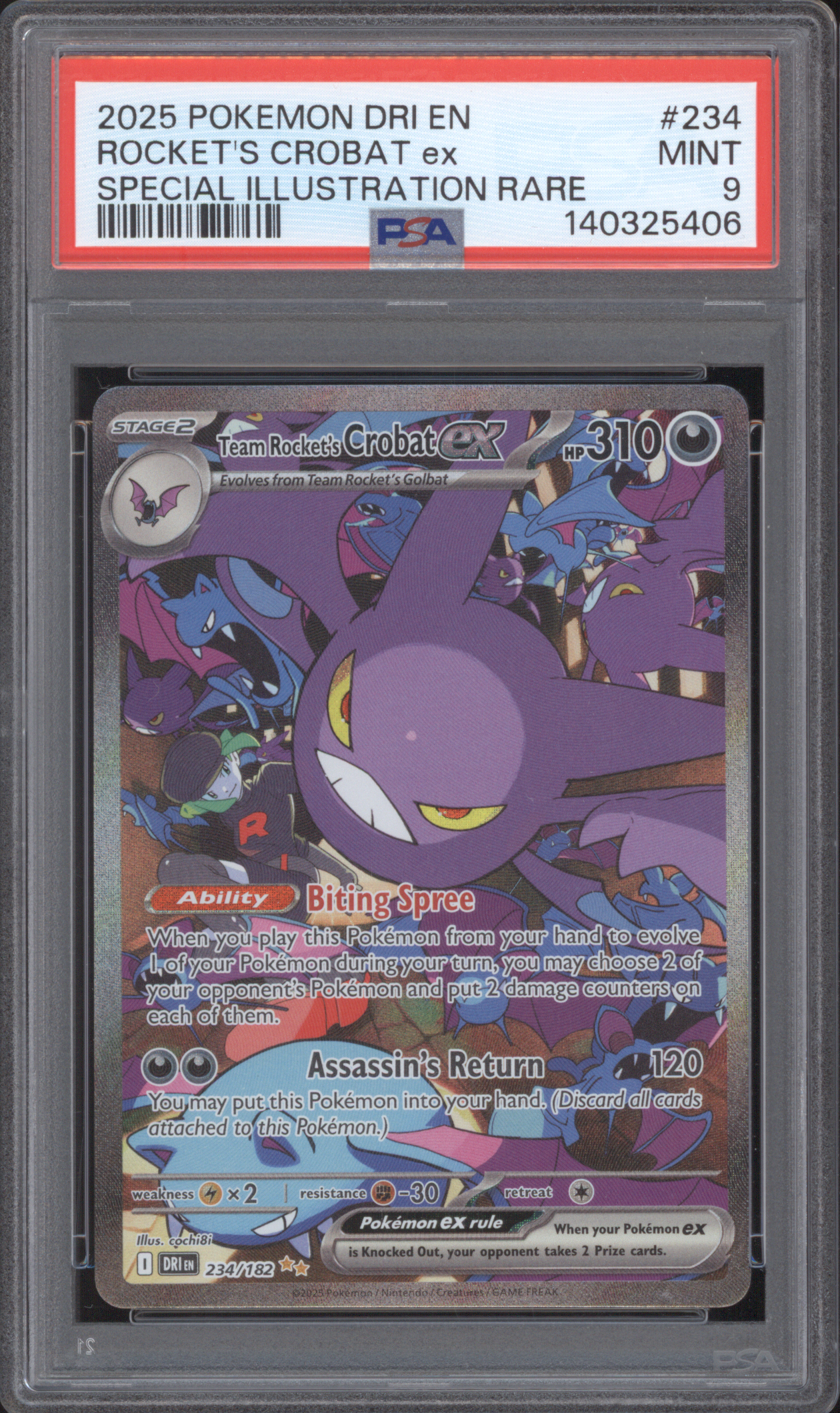2025 Pokemon DRI EN #234 Rocket's Crobat ex Special Illustration Rare — front