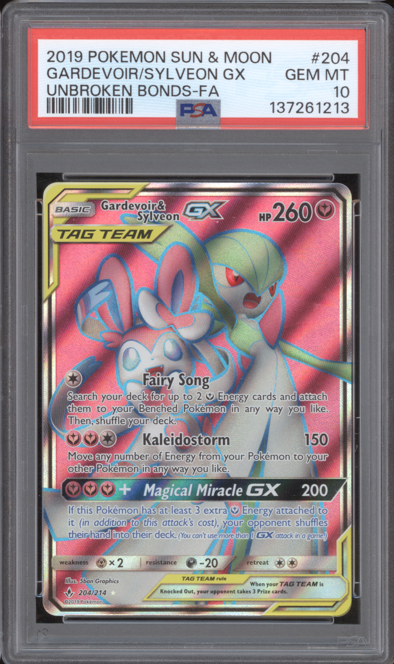 2019 Pokémon Sun & Moon #204 Gardevoir & Sylveon GX — front