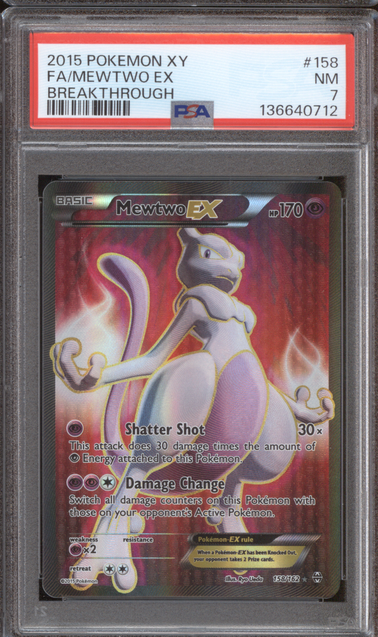 2015 Pokemon XY Breakthrough #158 Mewtwo EX Full Art — front