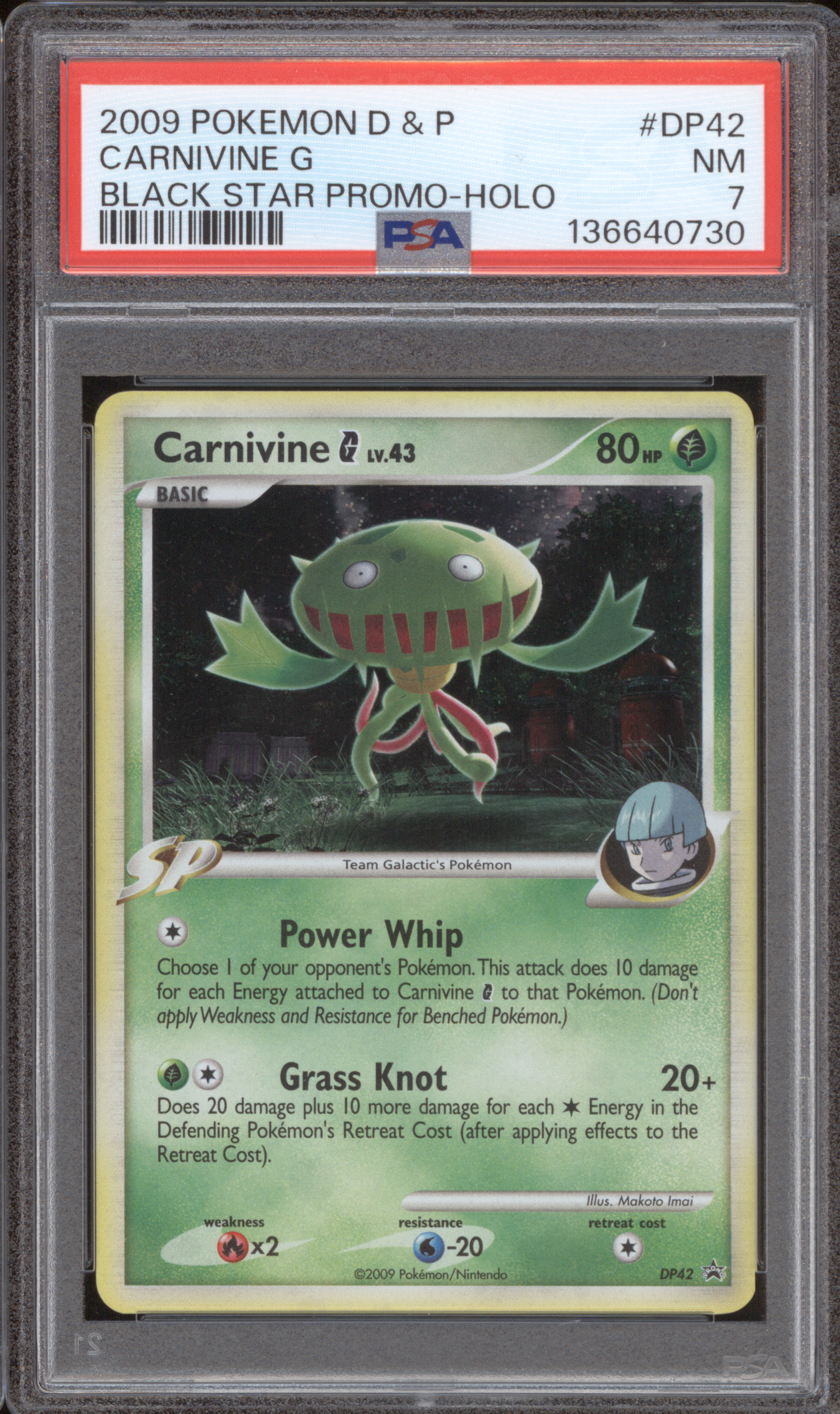 2009 Pokemon Black Star Promo #DP42 Carnivine G — front