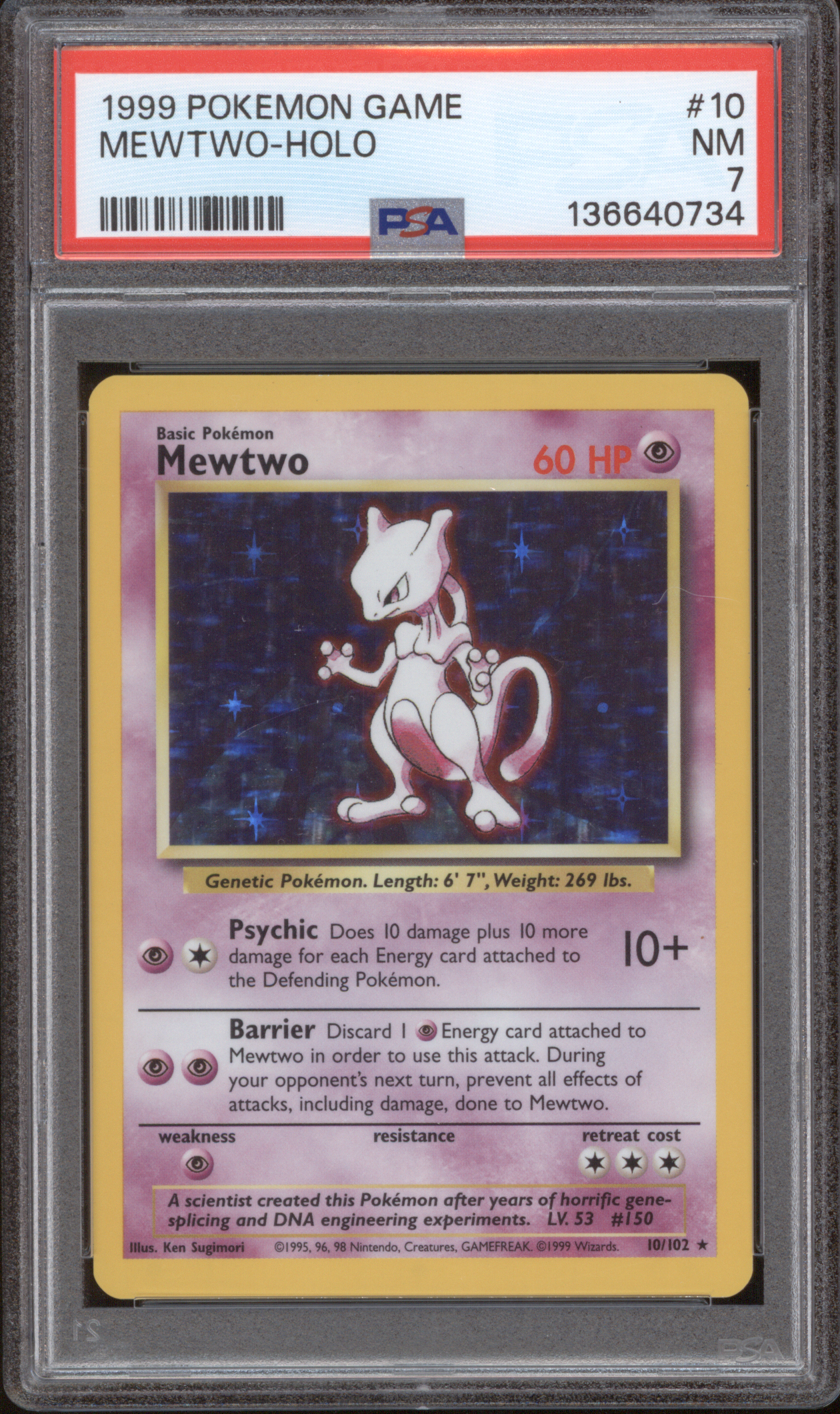 1999 Pokémon #10 Mewtwo — front