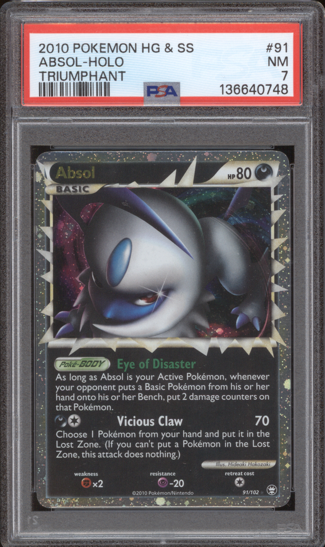 2010 Pokemon HGSS Triumphant #91 Absol Prime — front