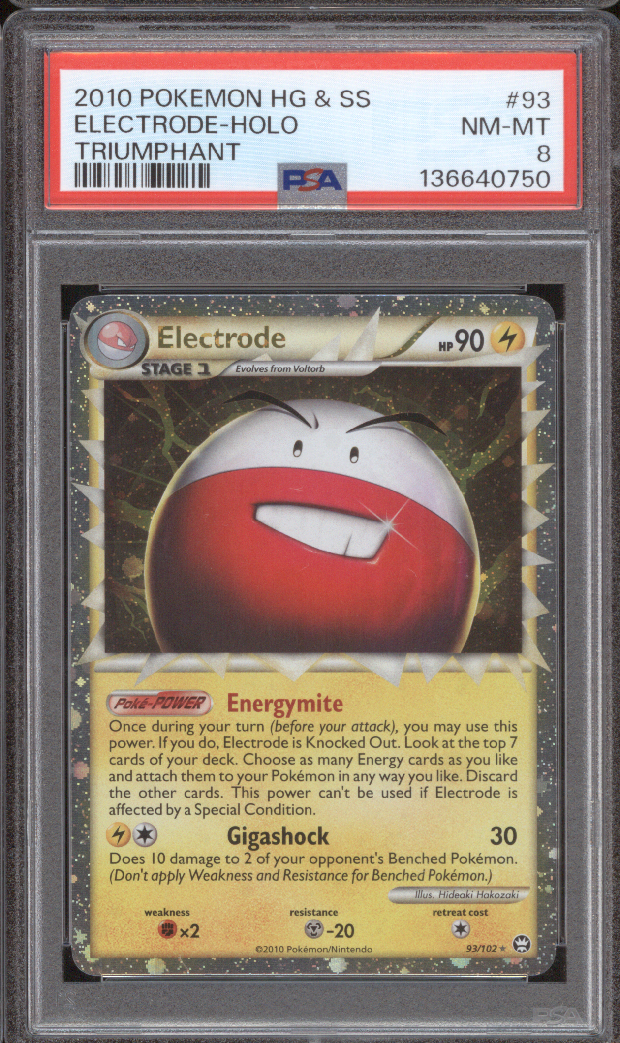 2010 Pokemon HeartGold & SoulSilver Triumphant #93 Electrode — front