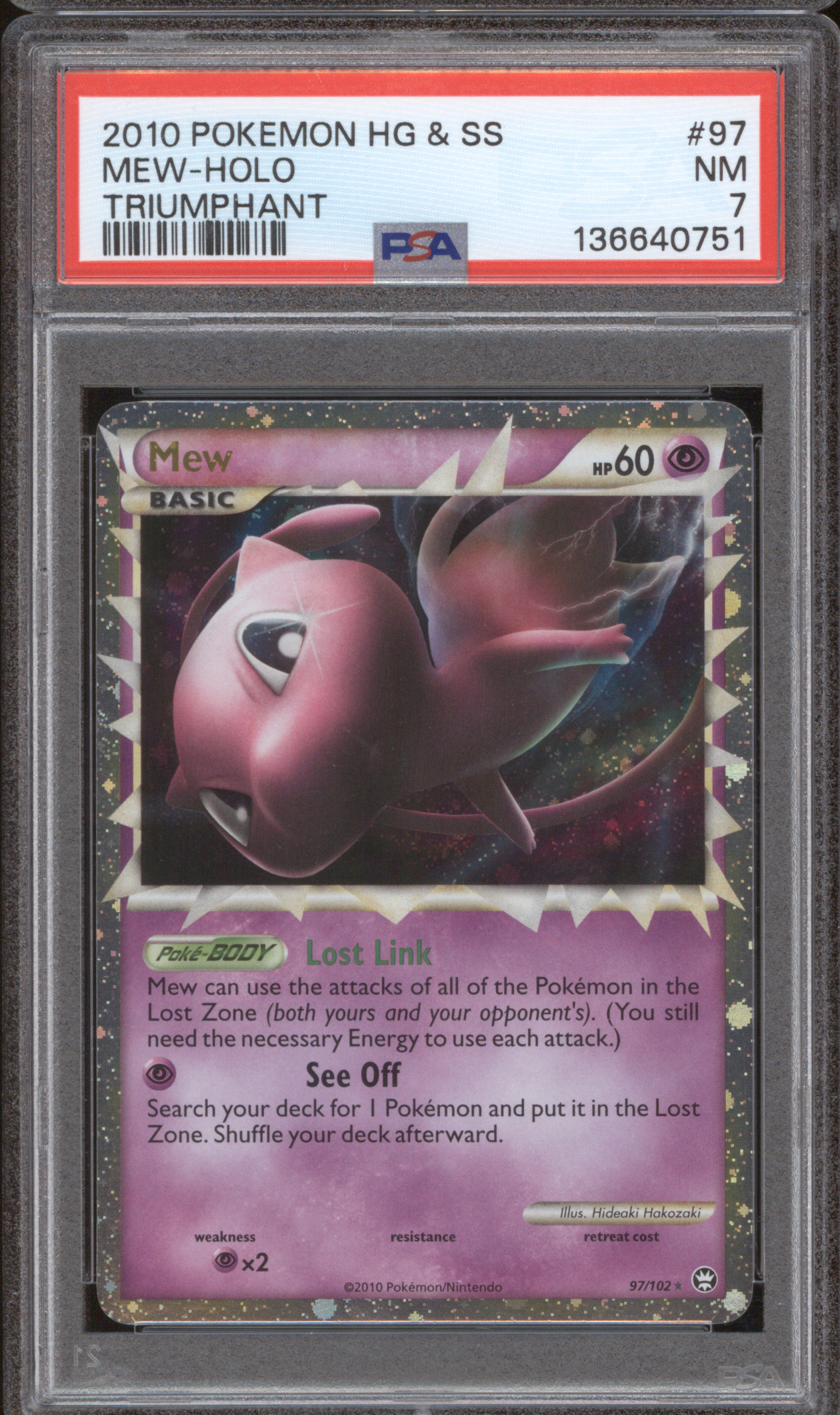 2010 Pokémon HeartGold & SoulSilver Triumphant #97 Mew-Holo — front