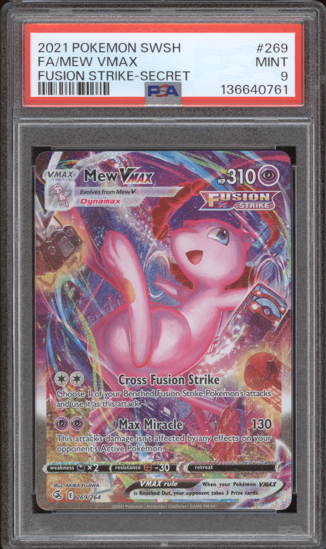 2021 Pokemon SWSH #269 Mew VMAX Fusion Strike Secret — front