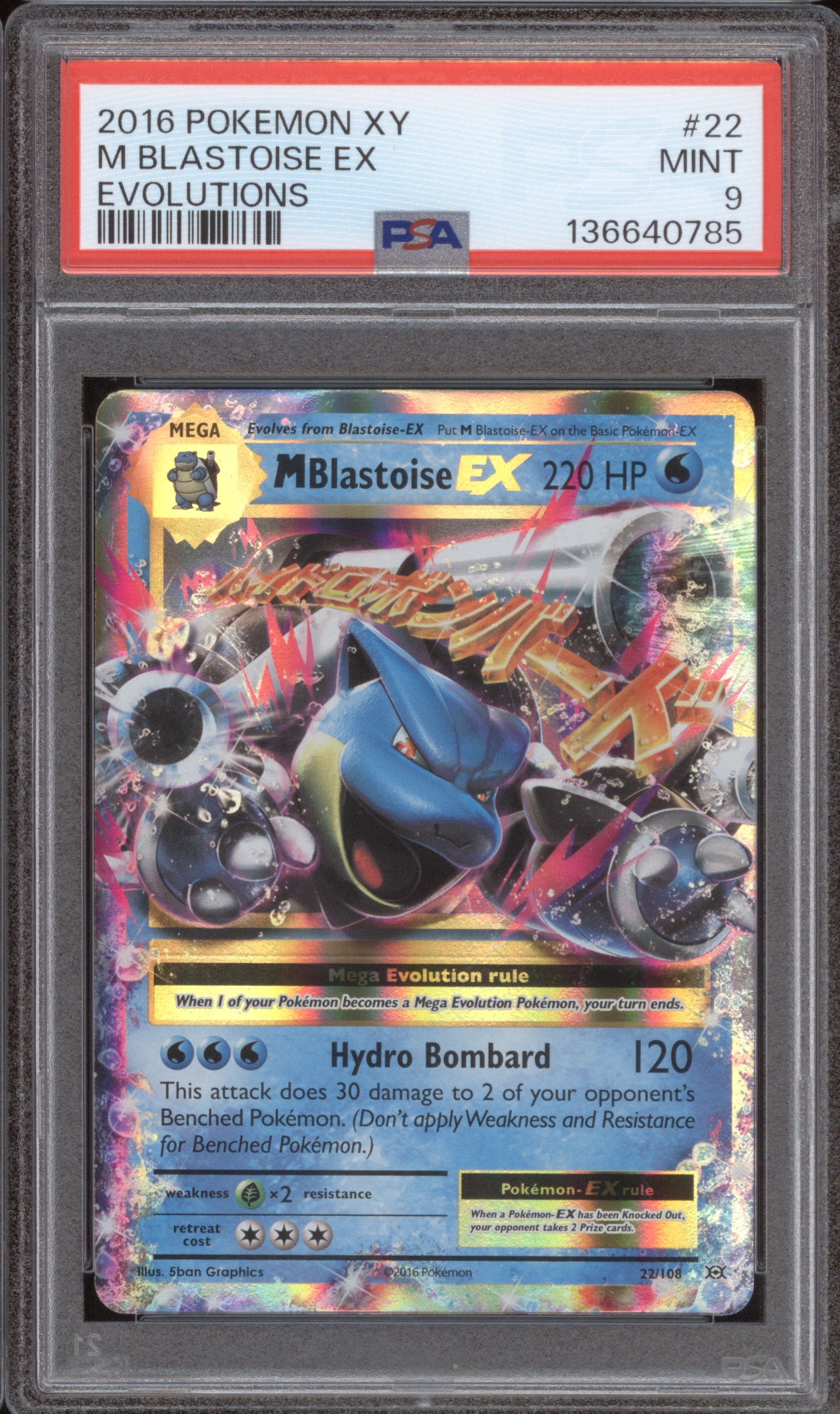 2016 Pokemon XY Evolutions #22 M Blastoise EX — front