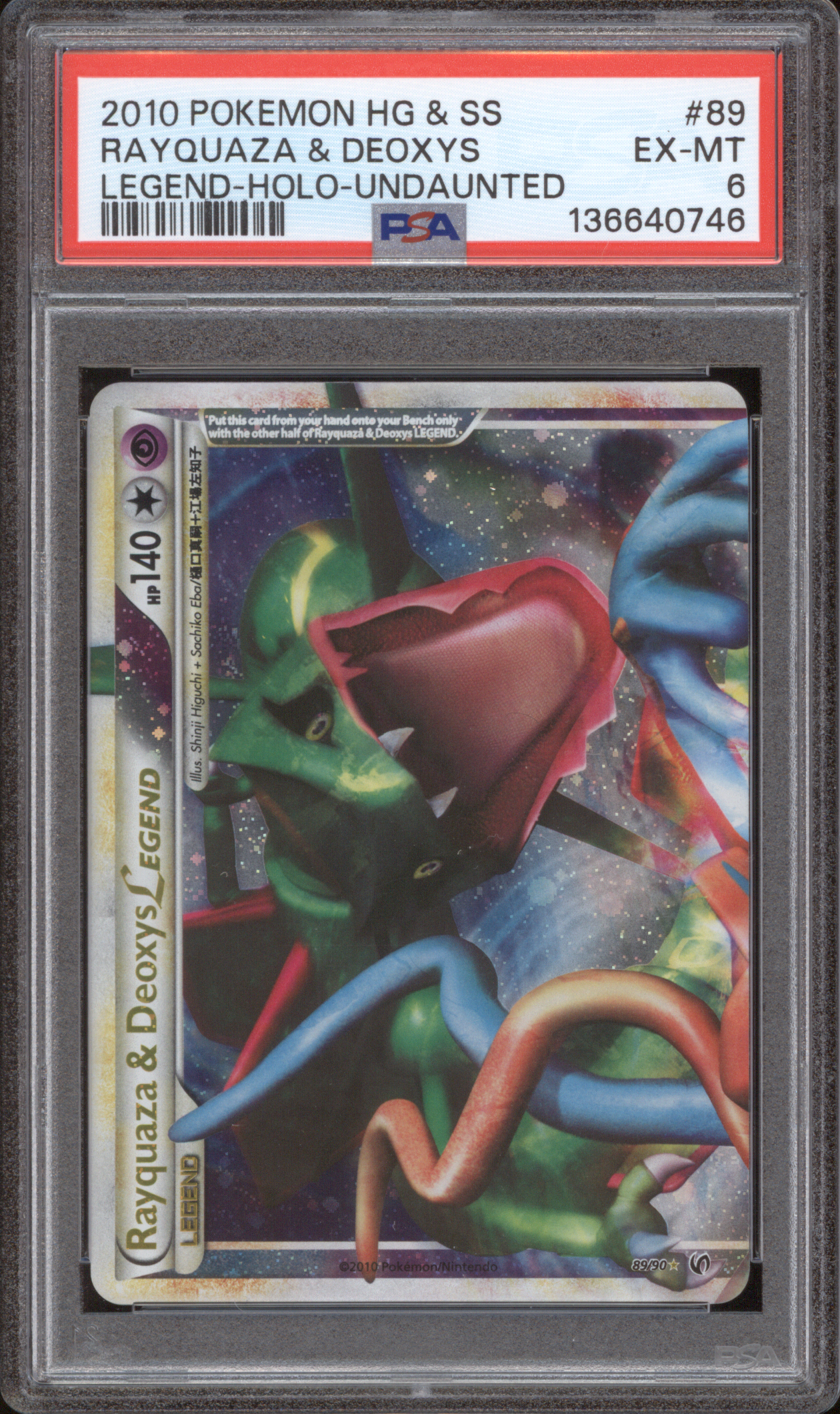 2010 Pokémon HG & SS #89 Rayquaza & Deoxys Legend-Holo Undaunted — front