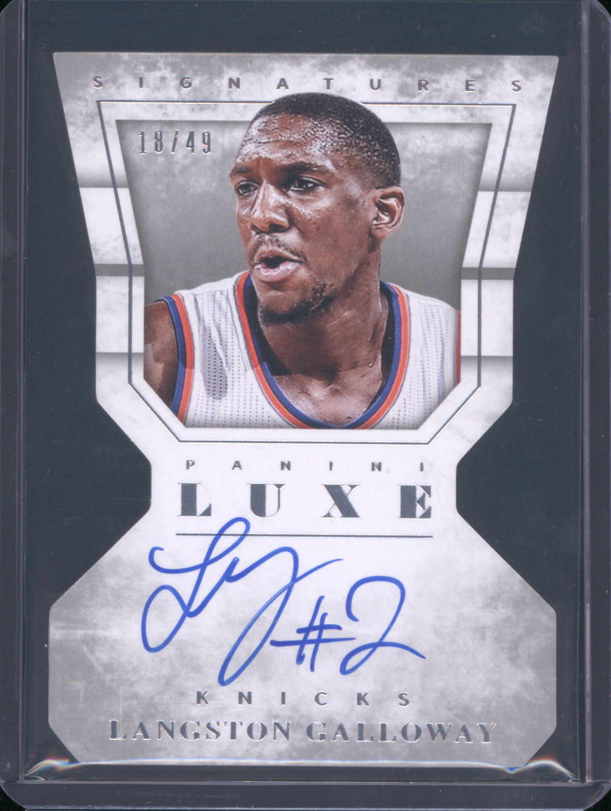 2015 Panini Luxe Die-Cut Signatures #DC-LG Langston Galloway — front