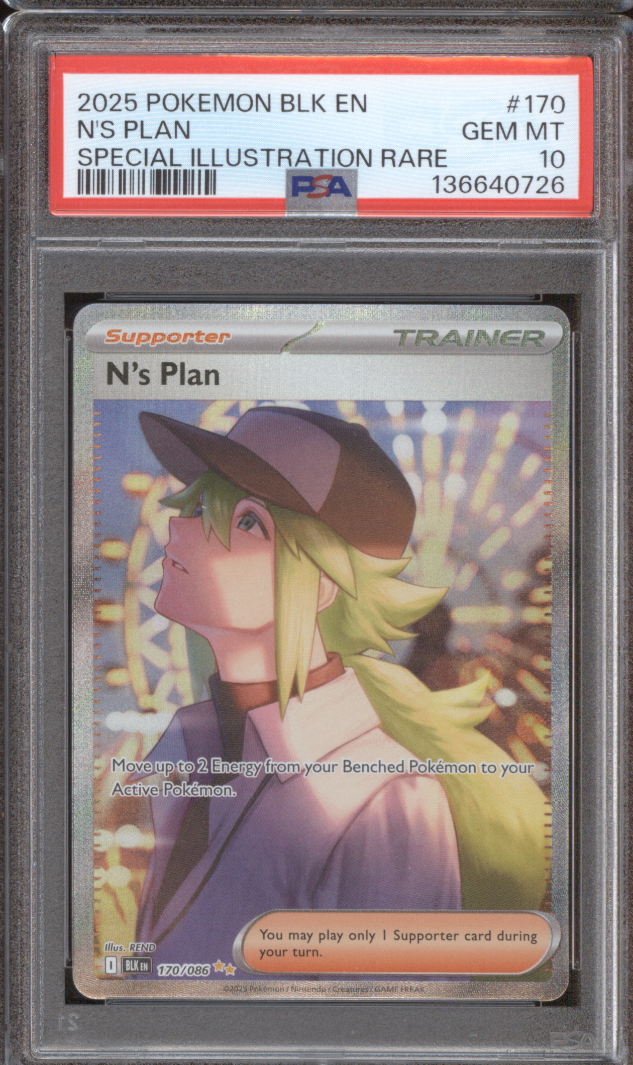 2025 Pokémon Black Bolt #170 N's Plan Special Illustration Rare — front