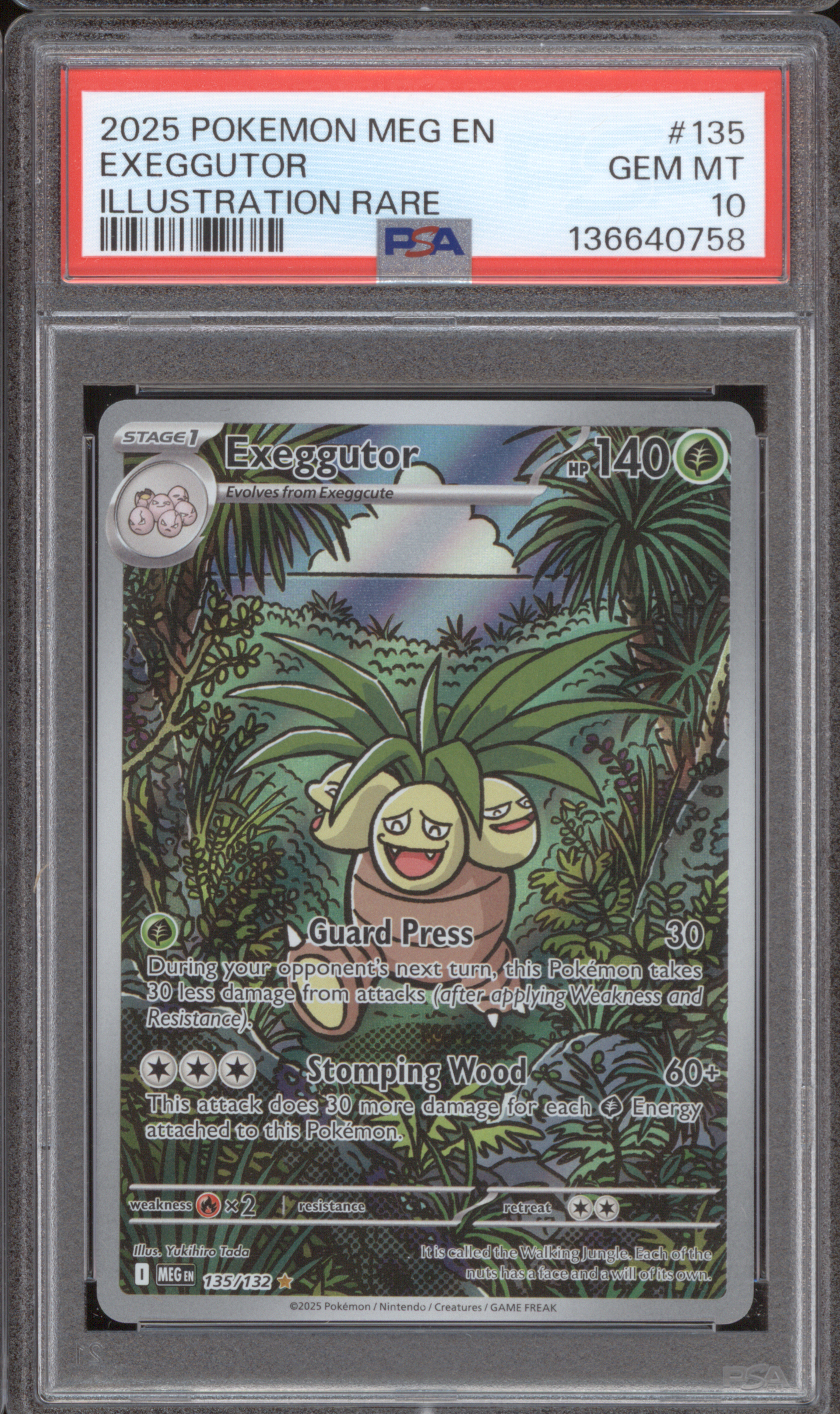 2025 Pokemon Mega Evolution Illustration Rare #135 Exeggutor — front