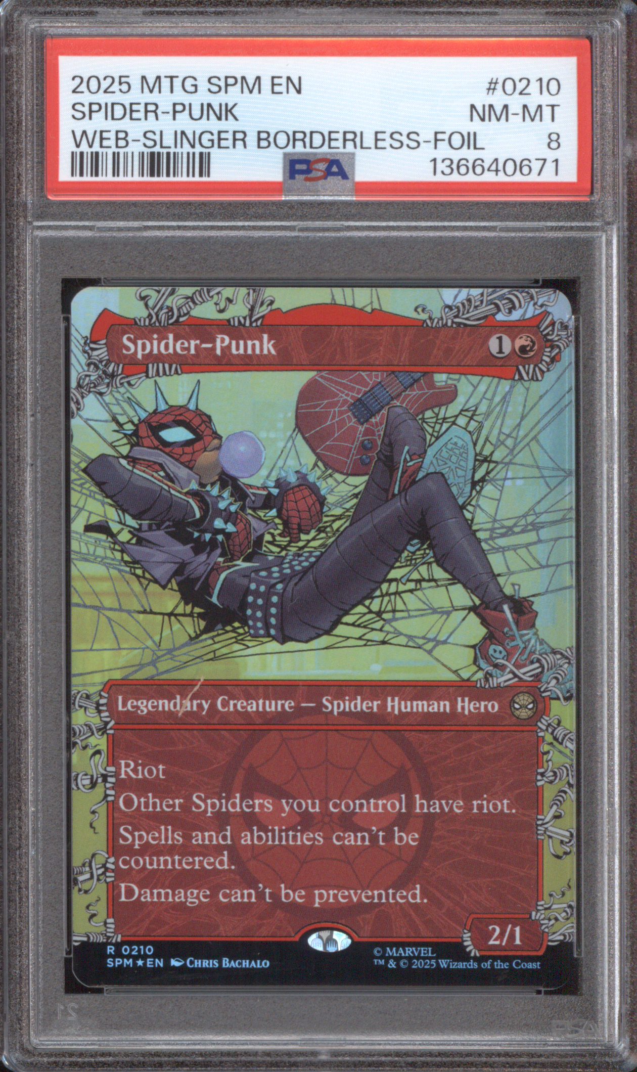 2025 MTG SPM #0210 Spider-Punk Web-Slinger Borderless-Foil — front