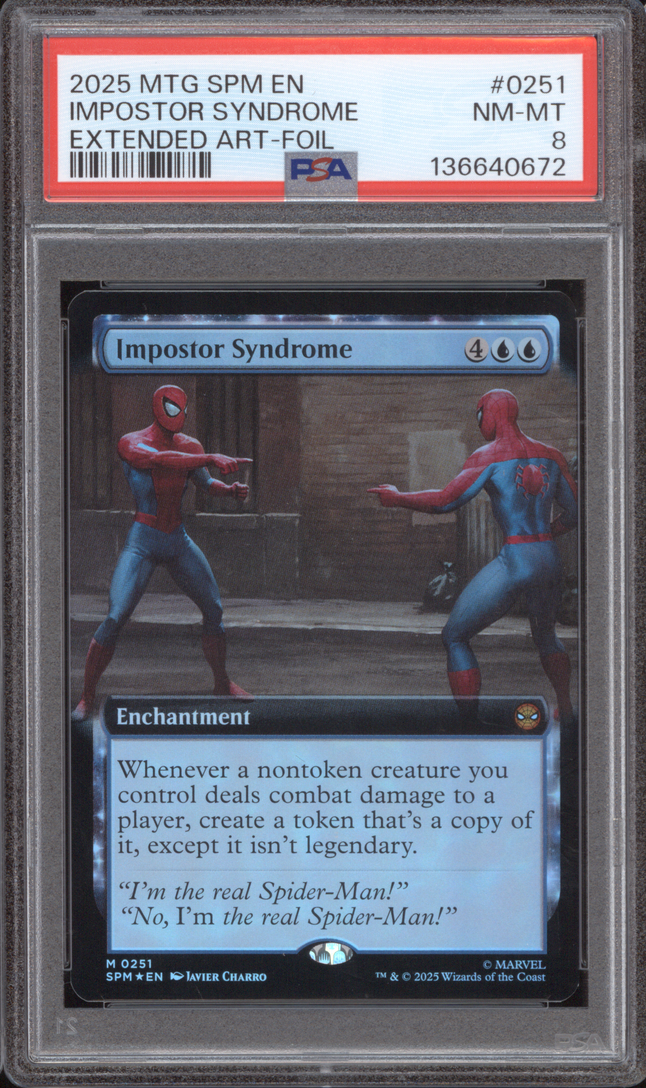 2025 MTG Marvel's Spider-Man #0251 Impostor Syndrome Extended Art Foil — front