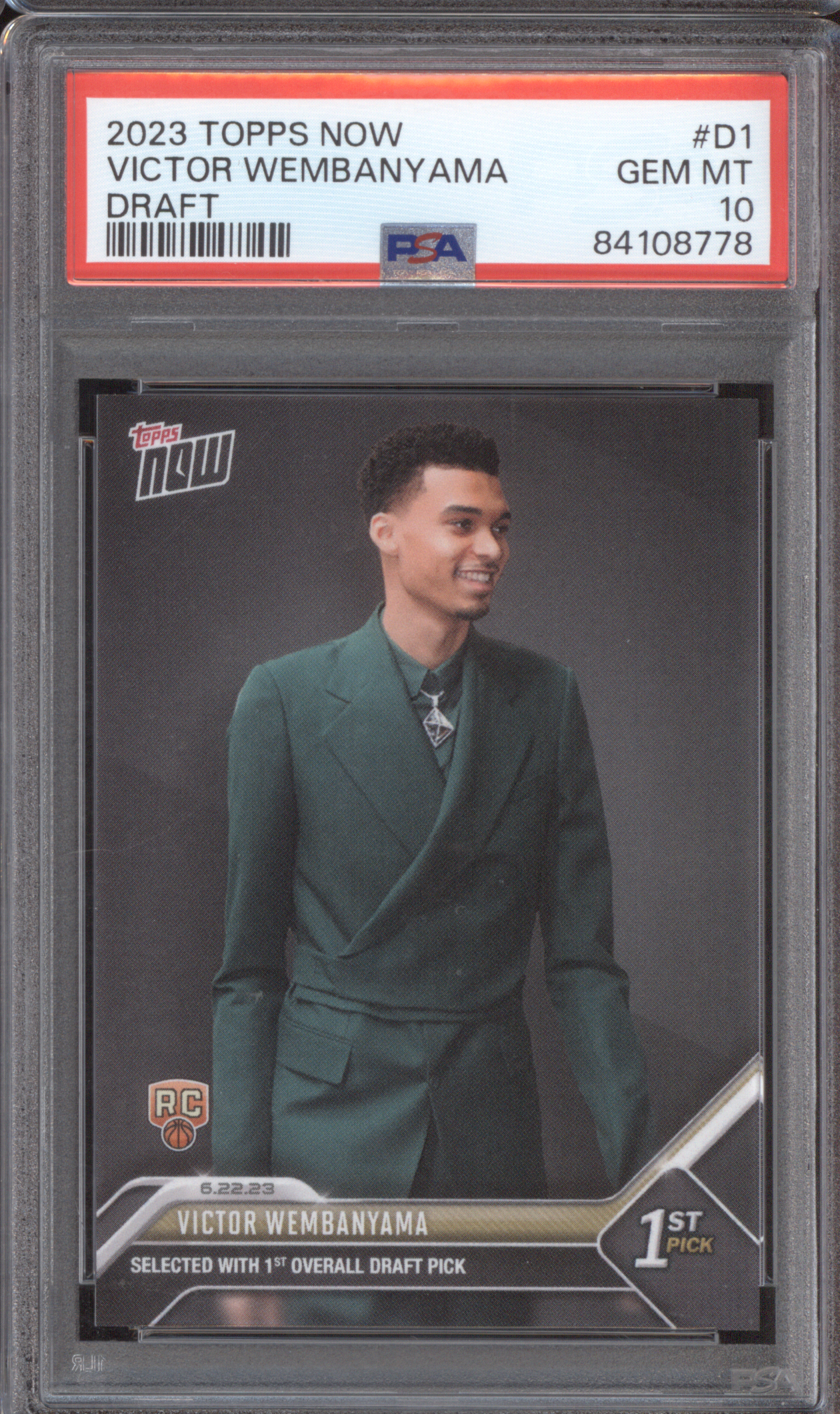 2023 Topps Now Draft #D1 Victor Wembanyama — front