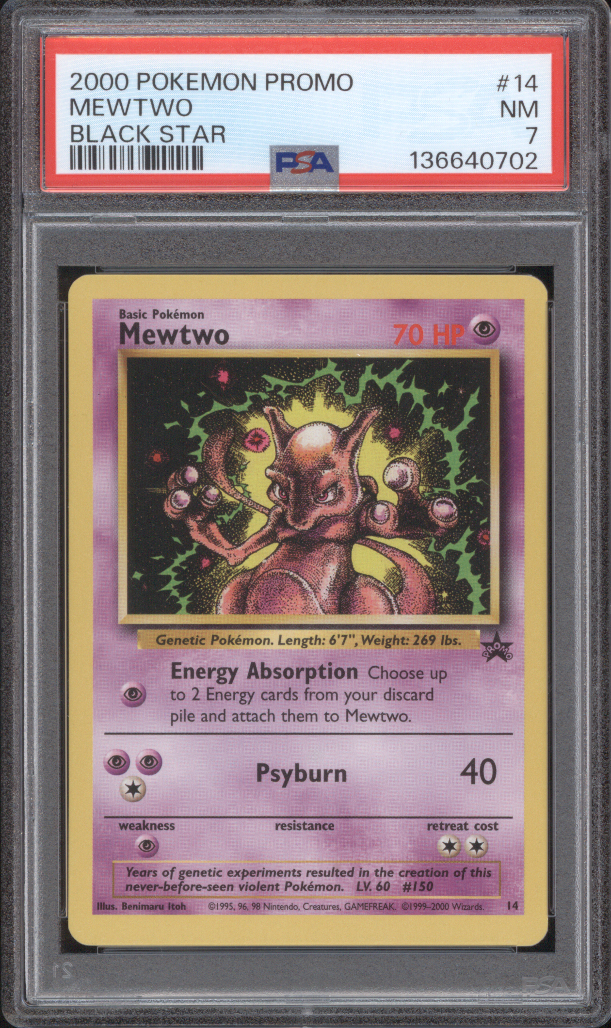 2000 Pokemon Promo #14 Mewtwo Black Star — front