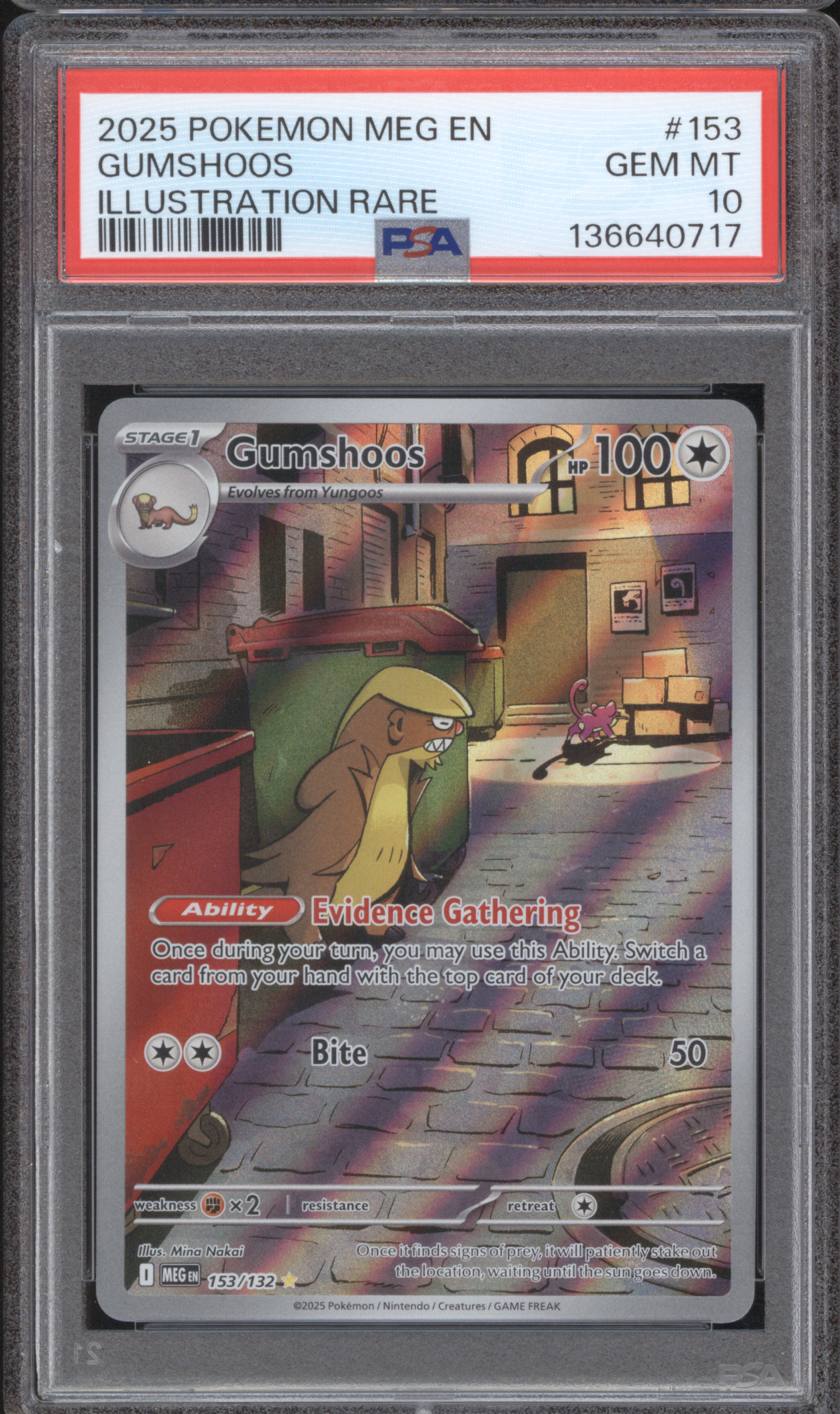 2025 Pokemon Meg En-Mega Evolution #153 Gumshoos Illustration Rare — front