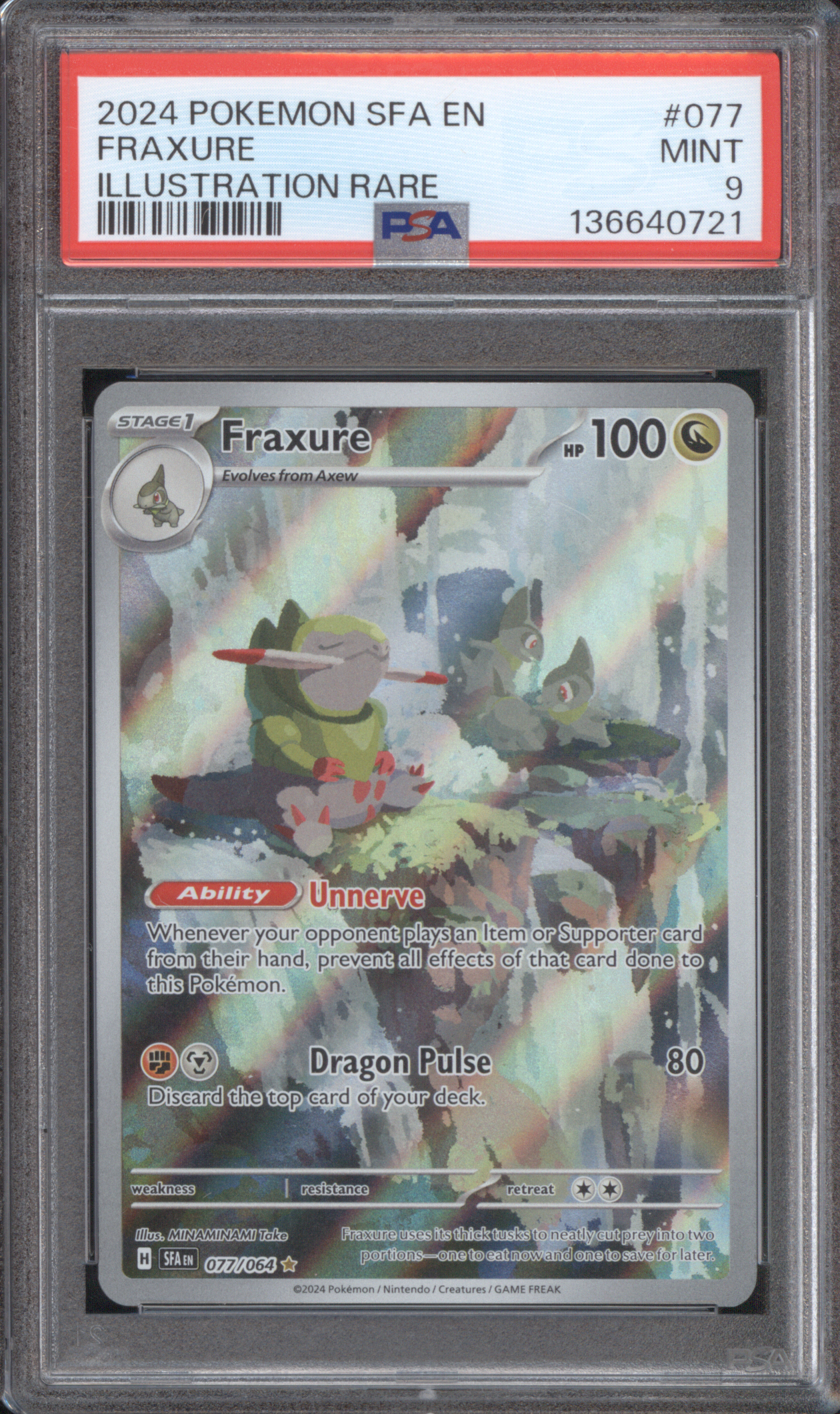 2024 Pokémon SFA #077 Fraxure Illustration Rare — front