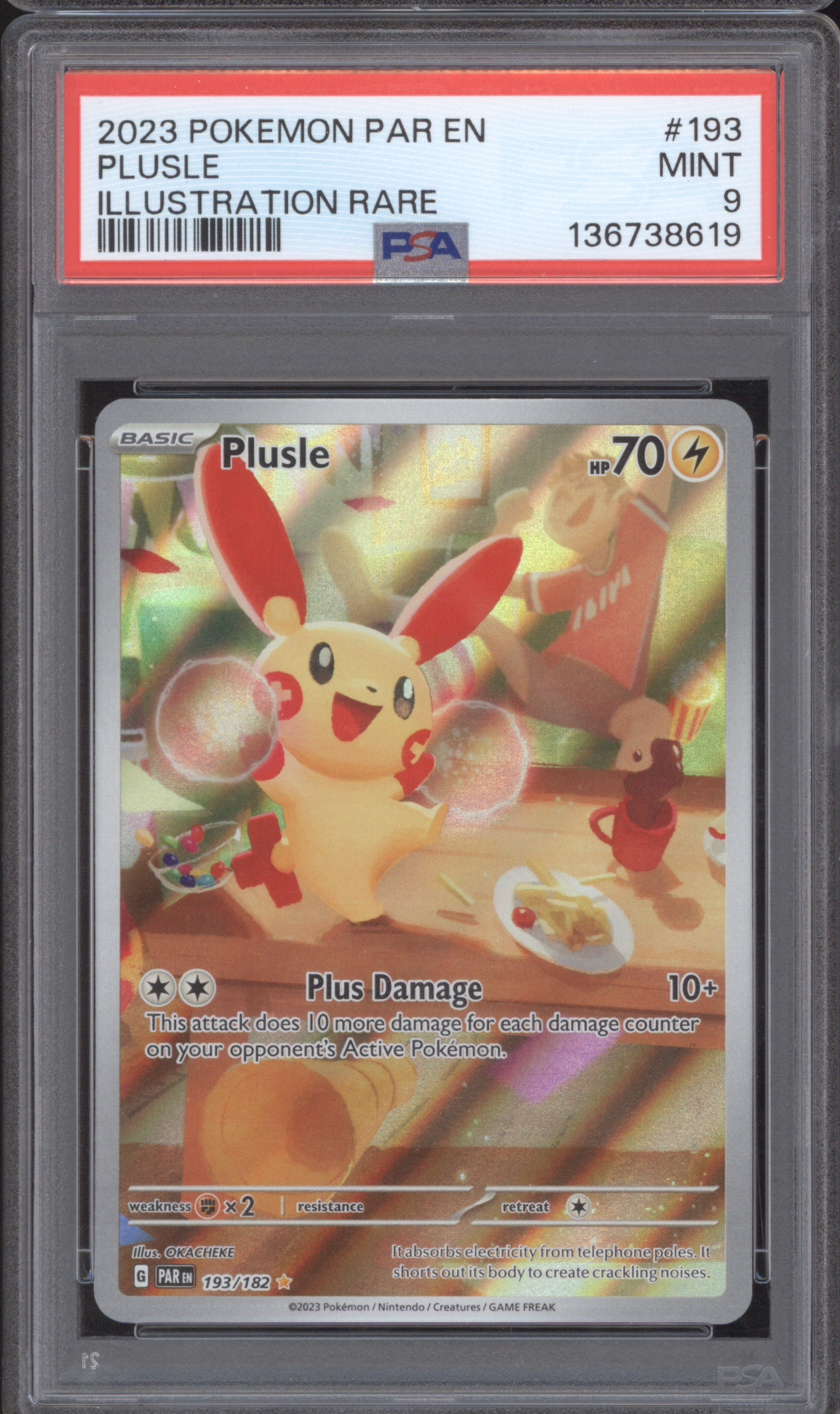 2023 Pokemon Paradox Rift Illustration Rare #193 Plusle — front