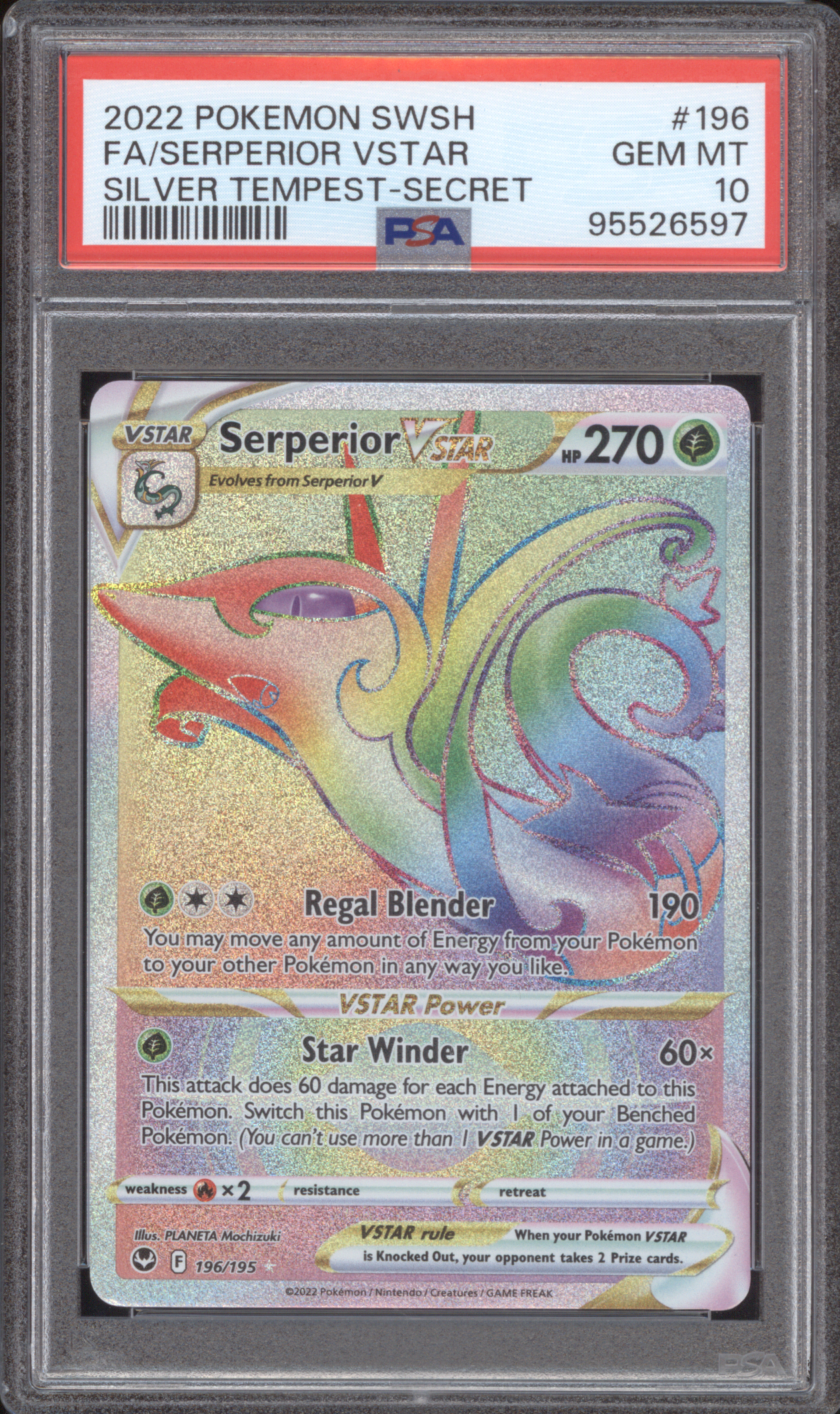 2022 Pokémon SWSH #196 Serperior VSTAR — front