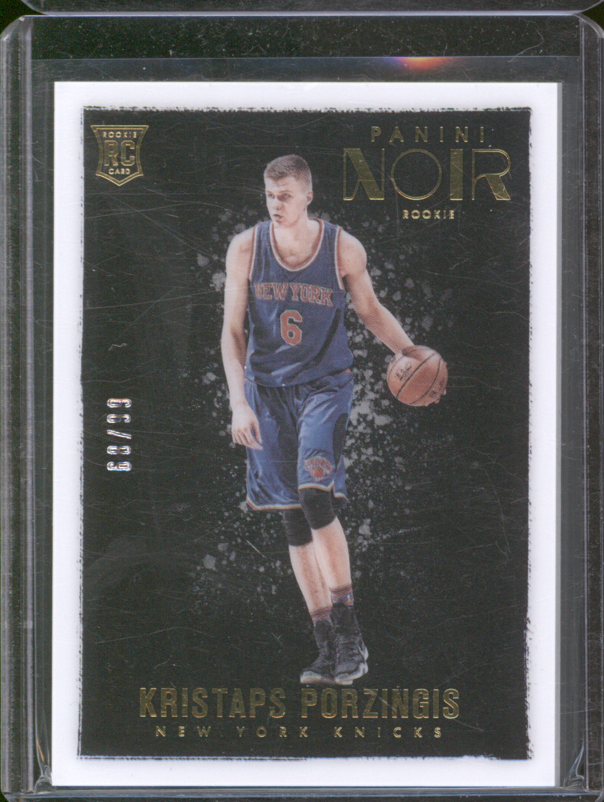 2015-16 Panini Noir #175 Kristaps Porzingis Rookie — front