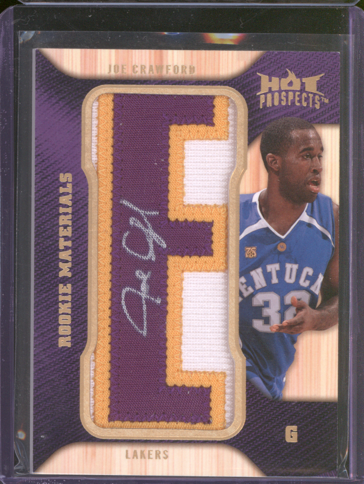 2008-09 Fleer Hot Prospects #158 Joe Crawford Rookie Materials Patch — front
