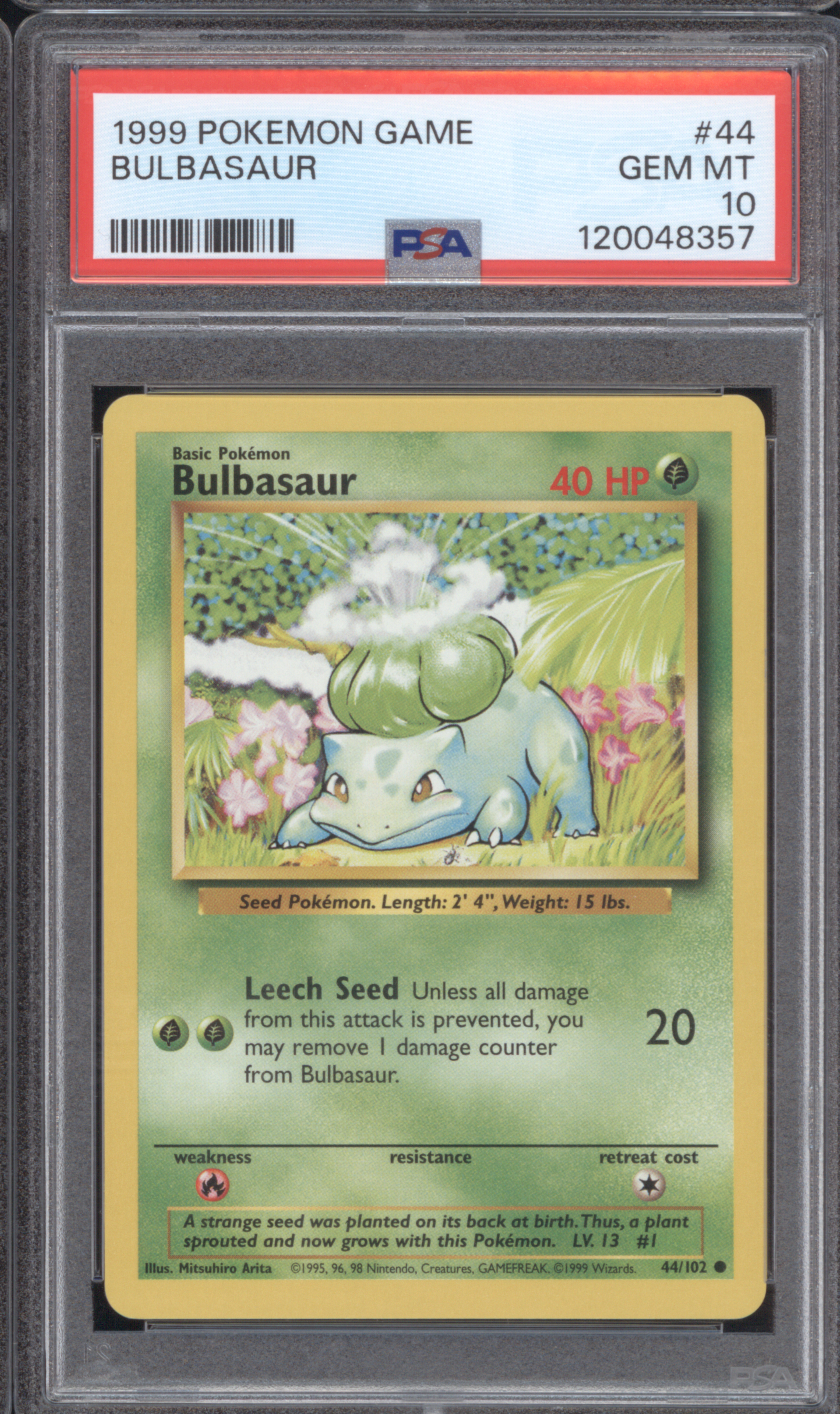 1999 Pokémon #44 Bulbasaur — front
