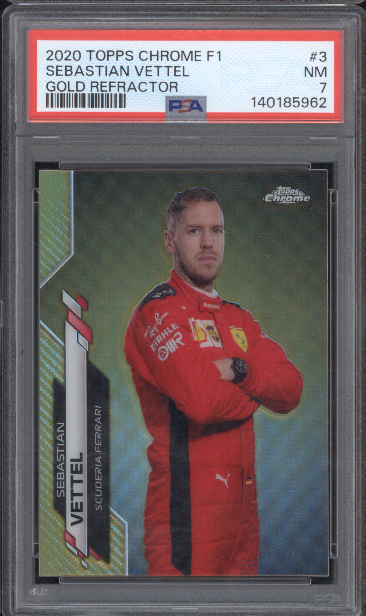 2020 Topps Chrome F1 #3 Sebastian Vettel Gold Refractor — front