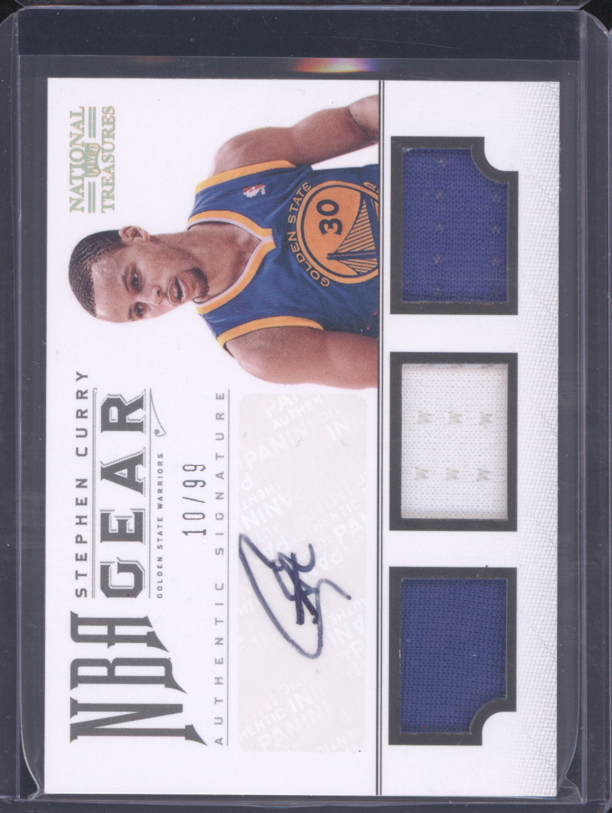 2014 Panini National Treasures NBA Game Gear #109 Stephen Curry — front