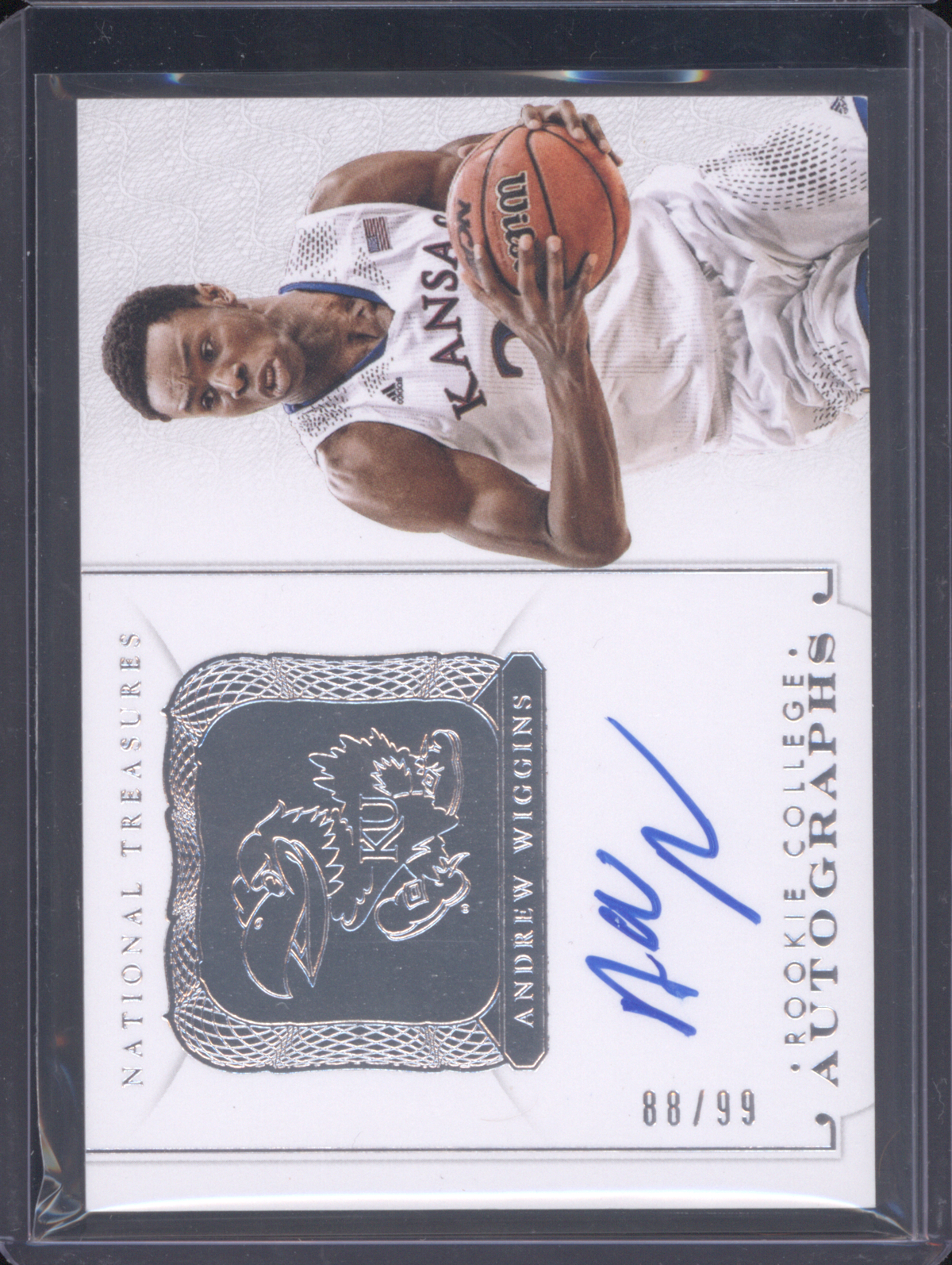 2014 Panini National Treasures #151 Andrew Wiggins Rookie College Autograph — front