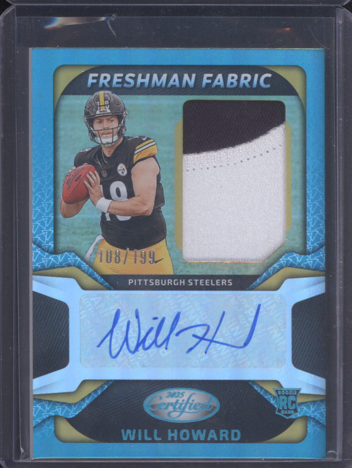 2025 Panini Certified #FBC-WHD Will Howard Freshman Fabric Patch Auto — front
