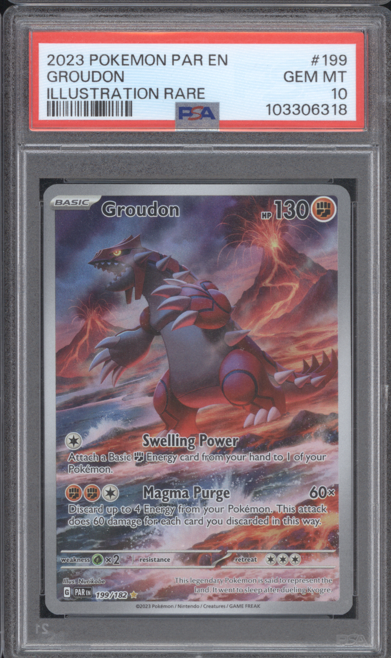 2023 Pokemon Paradox Rift Illustration Rare #199 Groudon — front