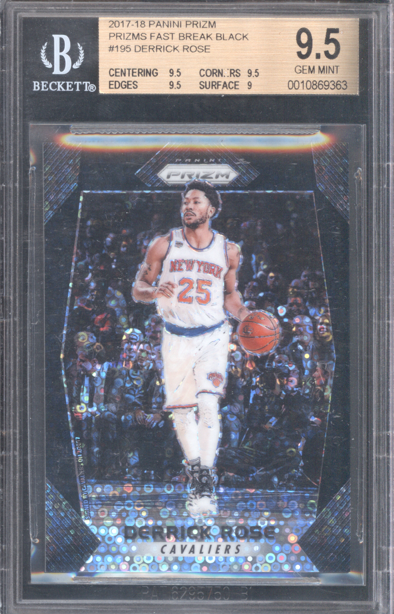 2017-18 Panini Prizm Fast Break Black Prizm #195 Derrick Rose — front