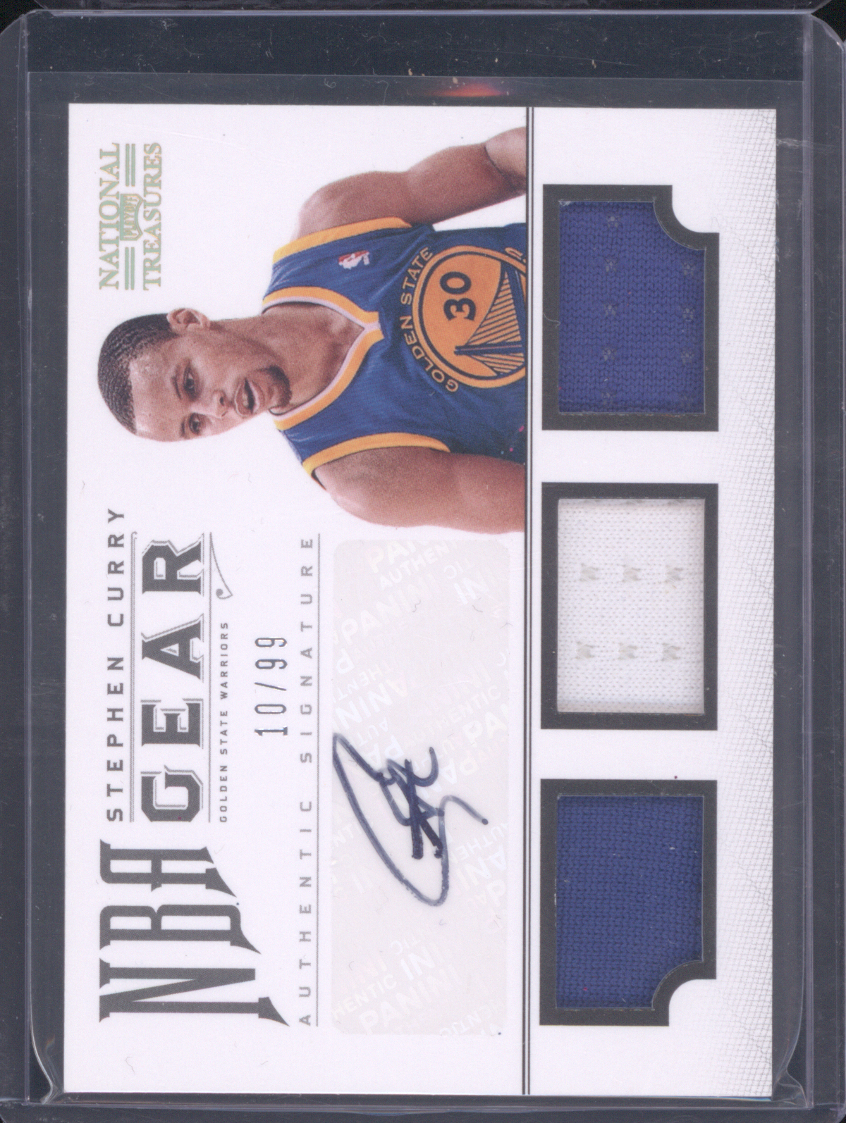 2013-14 Panini National Treasures NBA Game Gear Duals #80 Stephen Curry — front