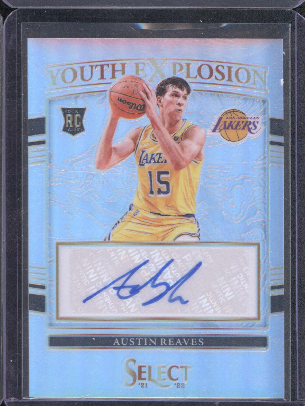 2021-22 Panini Select #YE-ARV Austin Reaves Youth Explosion Silver Prizm Rookie Auto — front
