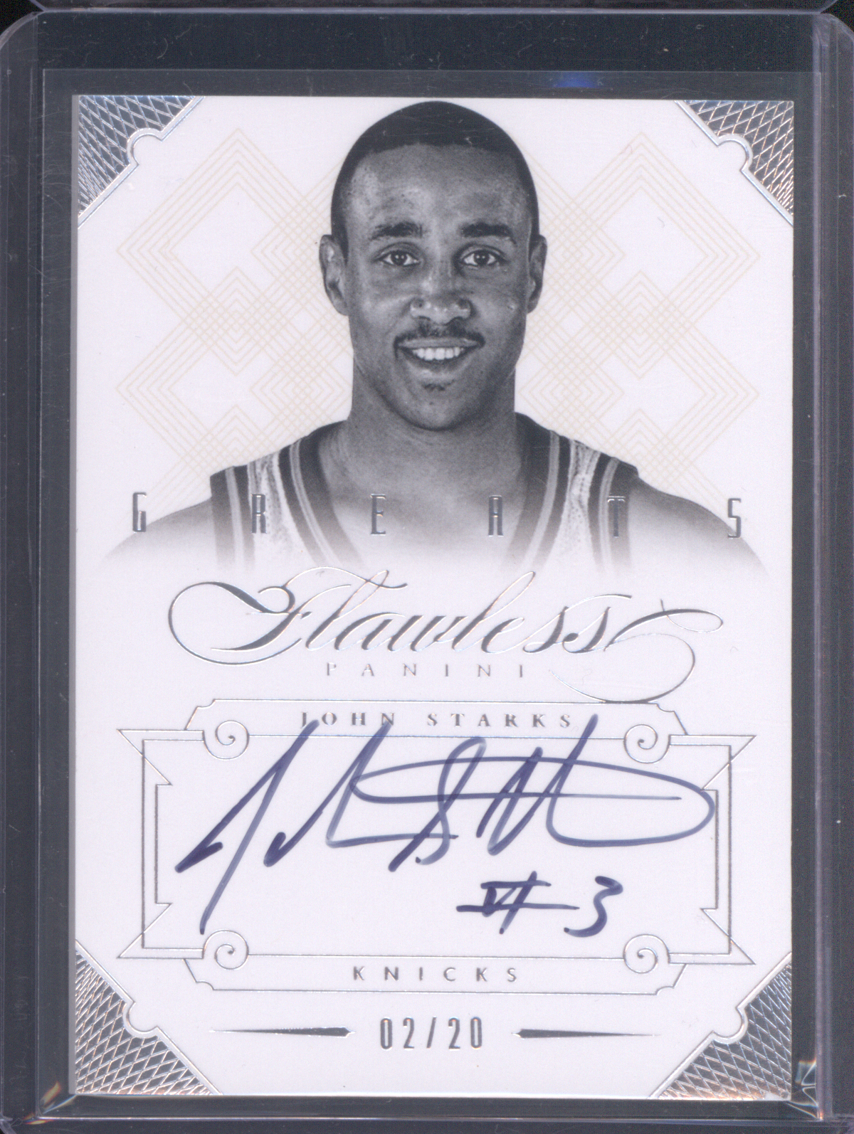 2017 Panini Flawless Greats #02/20 John Starks — front