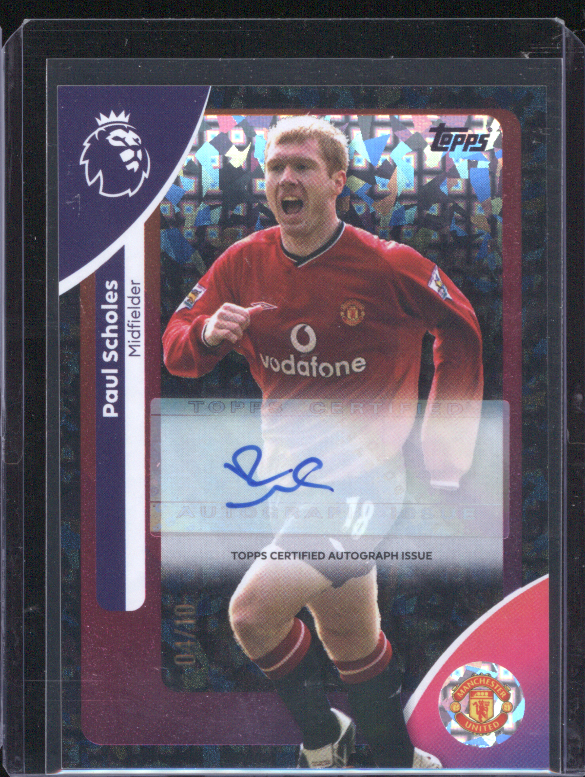 2025-26 Topps Premier League #AC-PS Paul Scholes Autographs Gold Rainbow #/50 — front