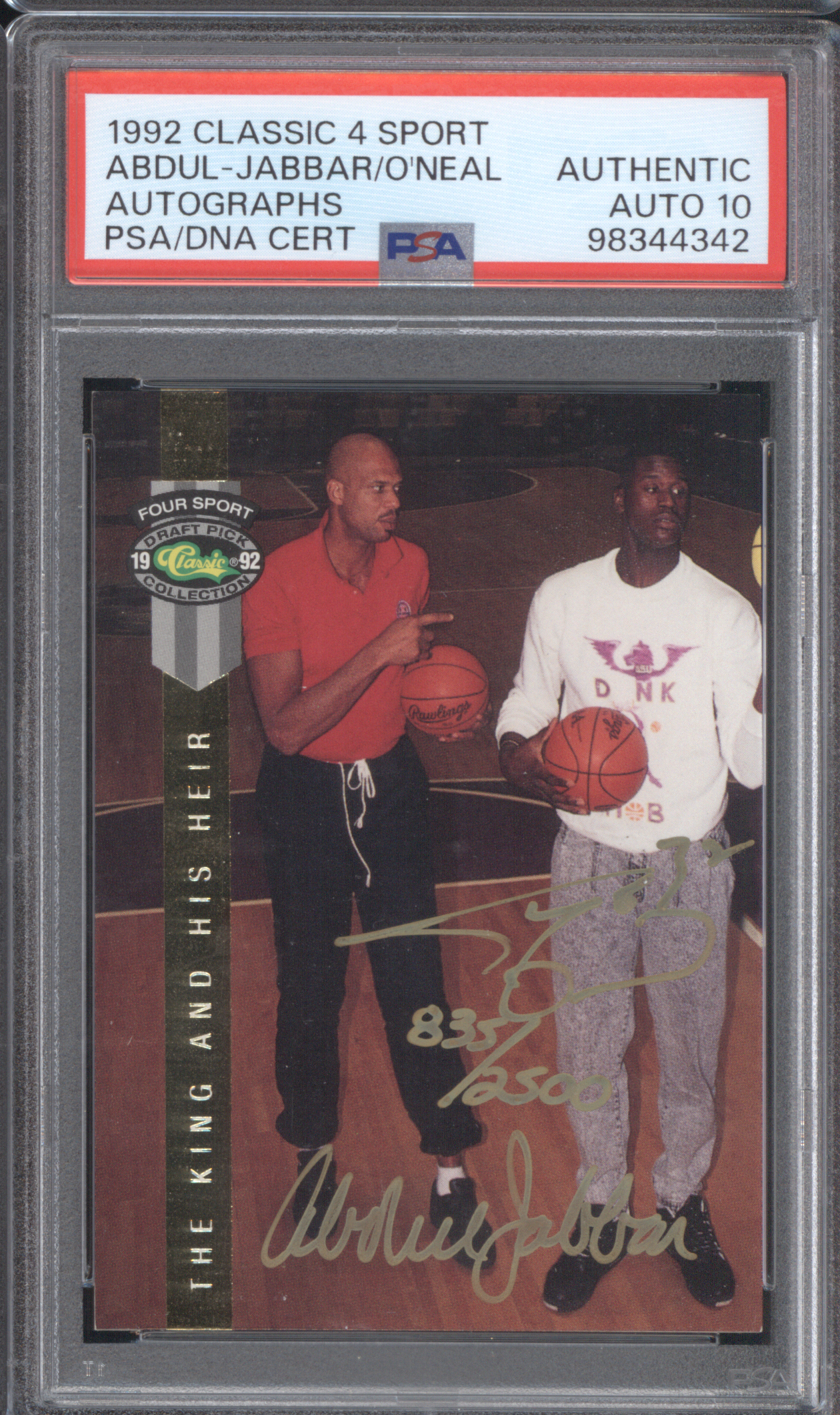 1992 Classic 4 Sport #LP14 Kareem Abdul-Jabbar & Shaquille O'Neal — front