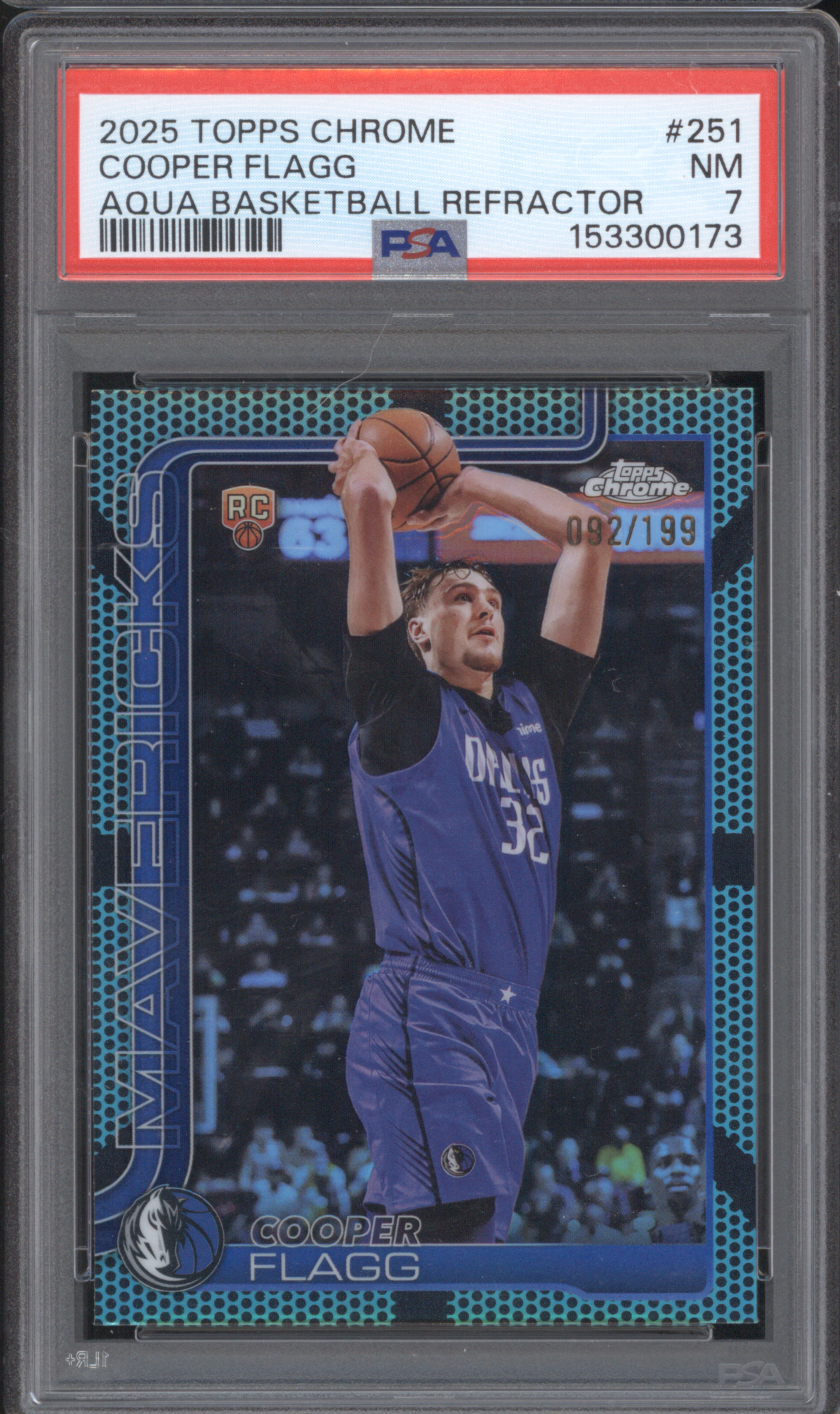 2025 Topps Chrome #251 Cooper Flagg Aqua Basketball Refractor — front