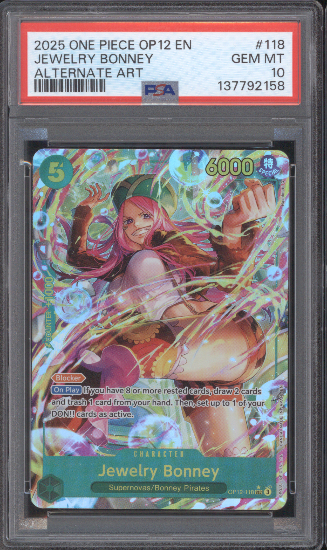 2025 One Piece OP12-118 Jewelry Bonney Alternate Art — front