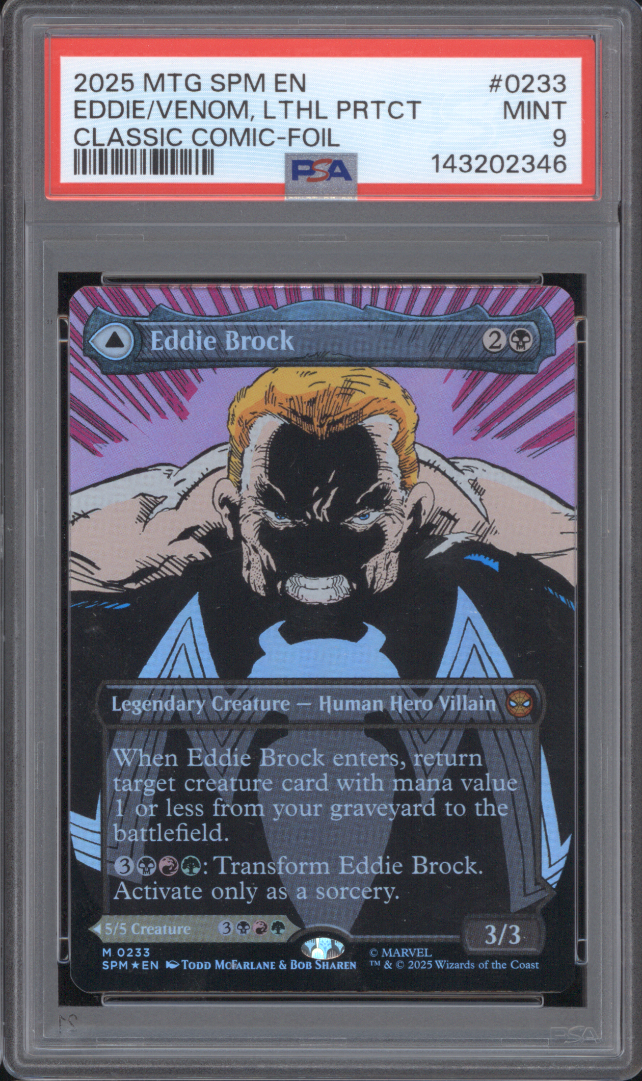2025 MTG Marvel's Spider-Man #0233 Eddie Brock/Venom, Lethal Protector Classic Comic Foil — front