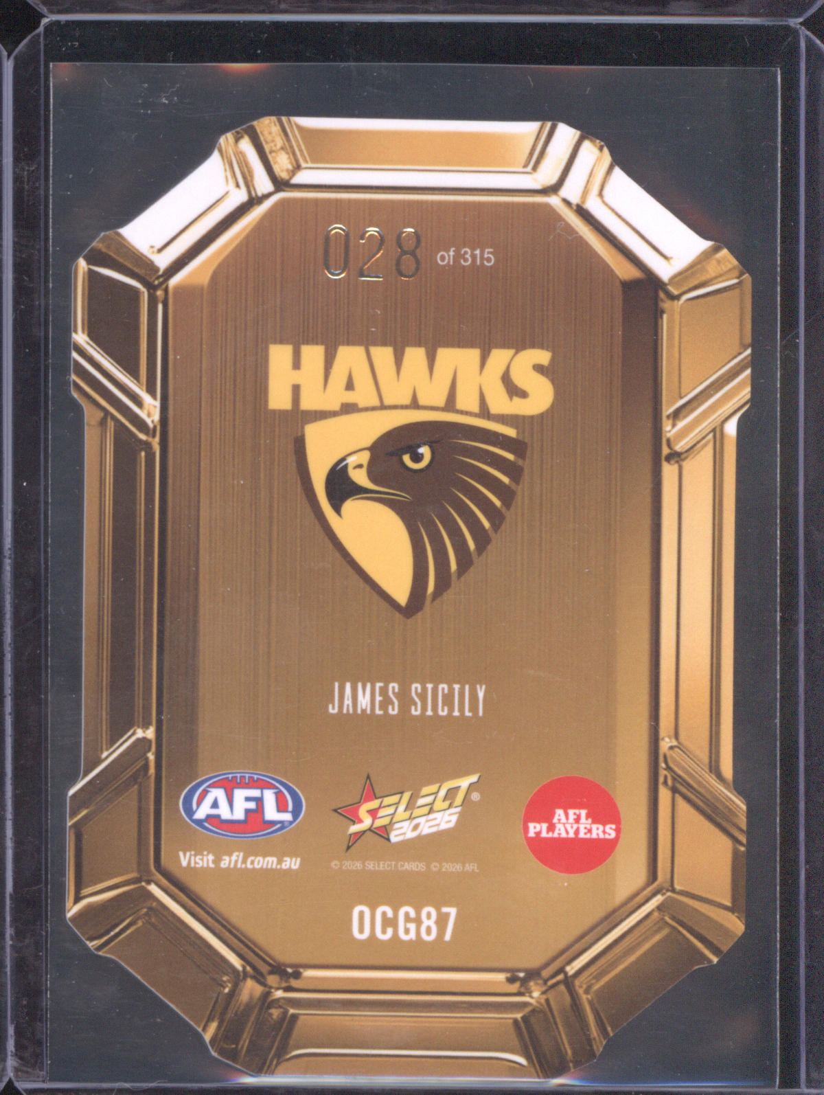 2026 Select AFL #OCG87 James Sicily — front