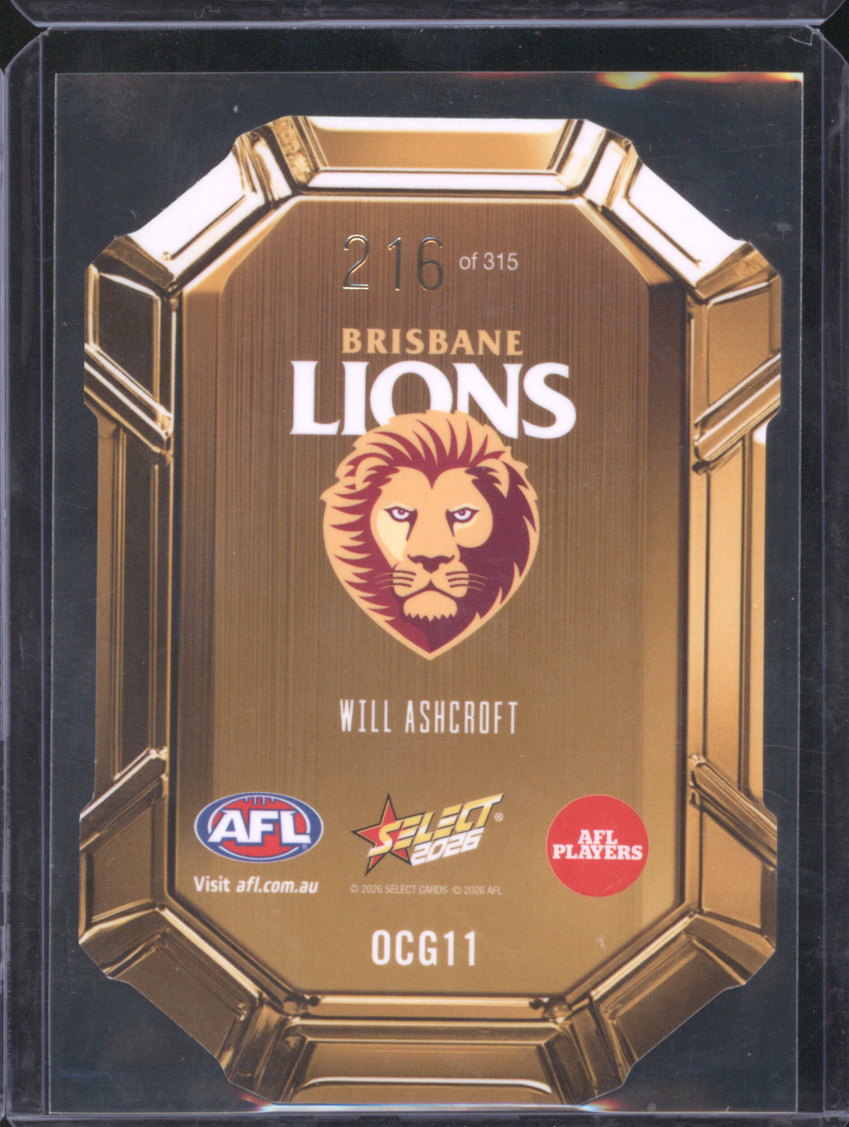 2026 Select AFL #OCG11 Will Ashcroft — front