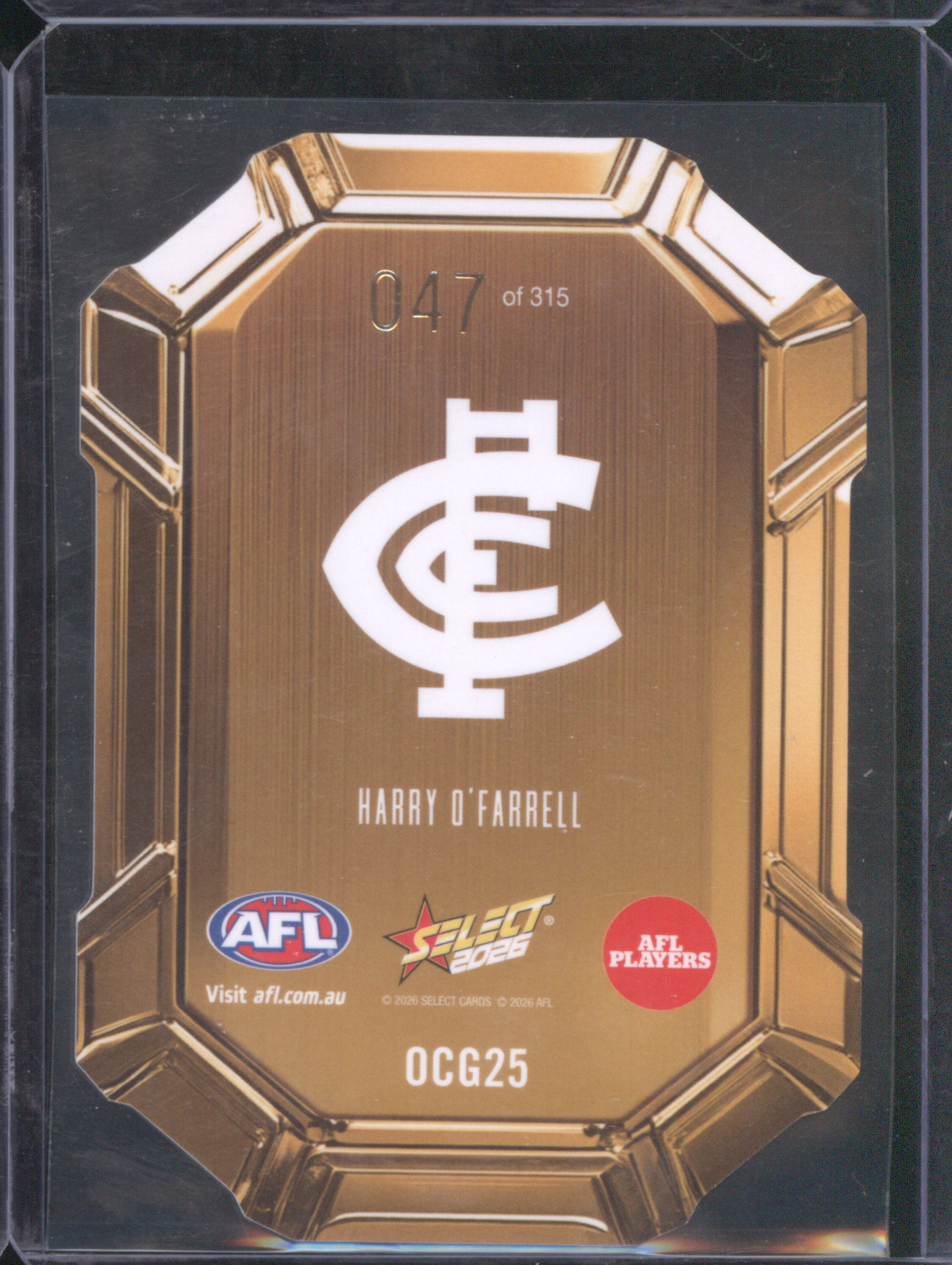 2026 Select #OCG25 Harry O'Farrell — front