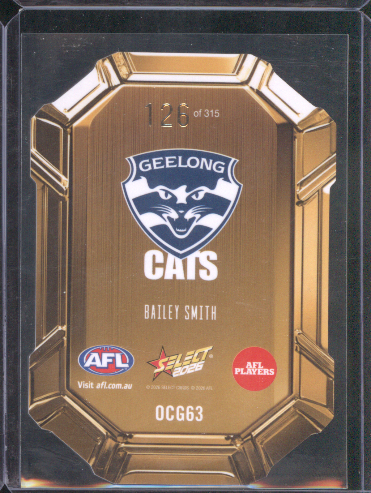 2026 Select Bailey Smith Geelong Cats #OCG63 — front