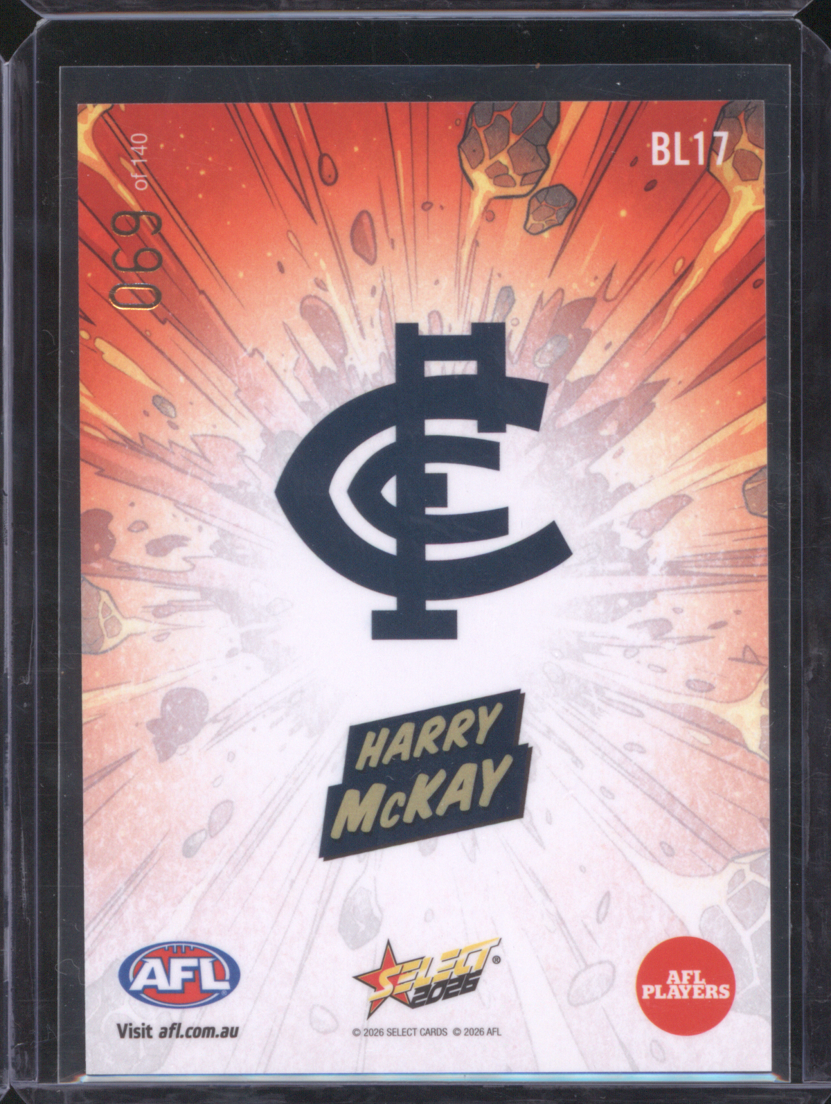 2026 Select AFL #BL17 Harry McKay — front