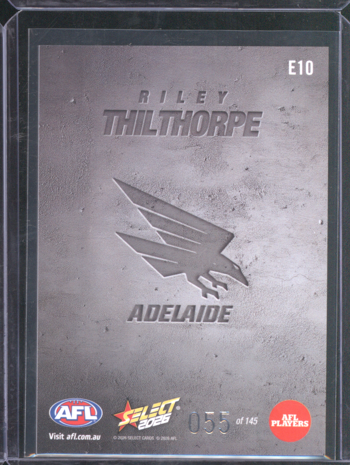 2026 Select AFL #E10 Riley Thilthorpe — front