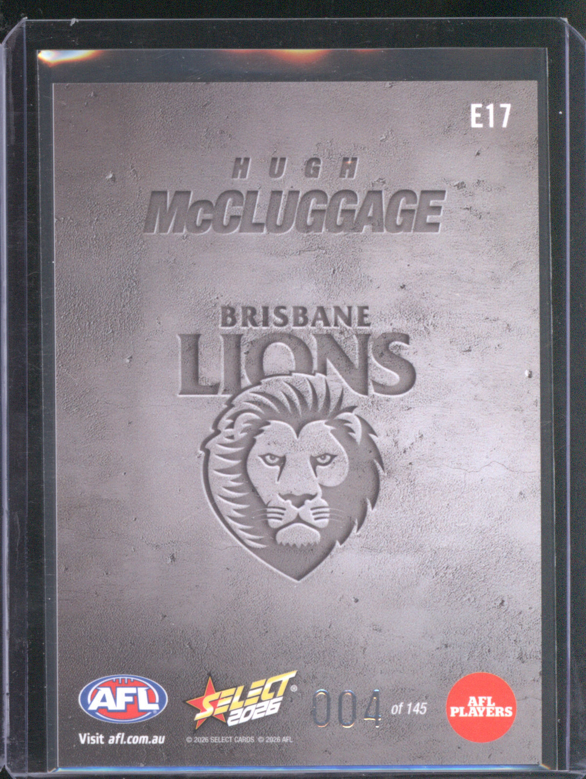2026 Select AFL #004 Hugh McCluggage — front