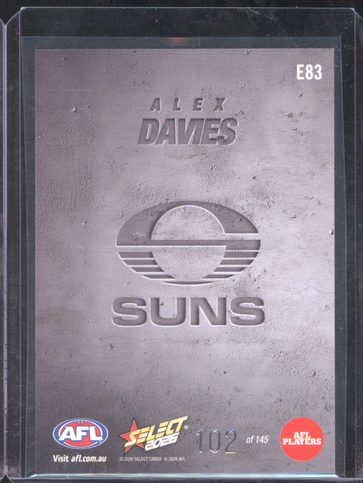 2026 Select #102 Alex Davies — front