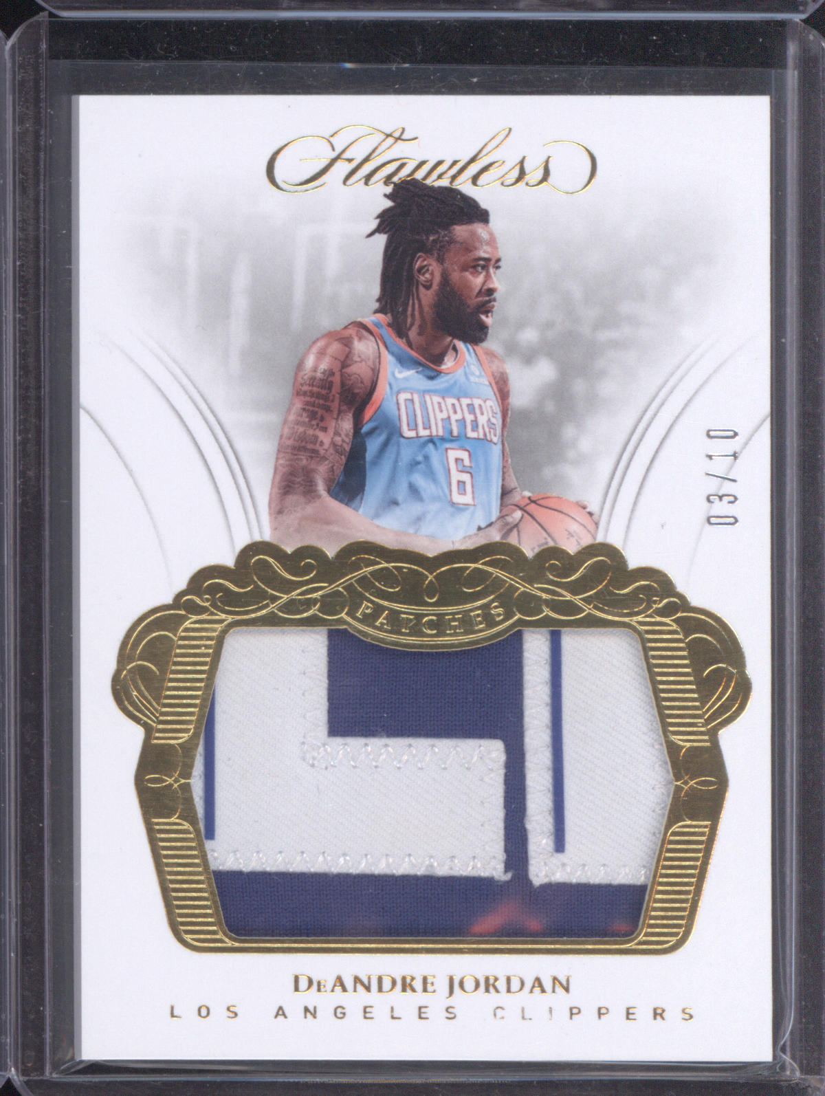 2017-18 Panini Flawless Patch #P-DJD DeAndre Jordan — front