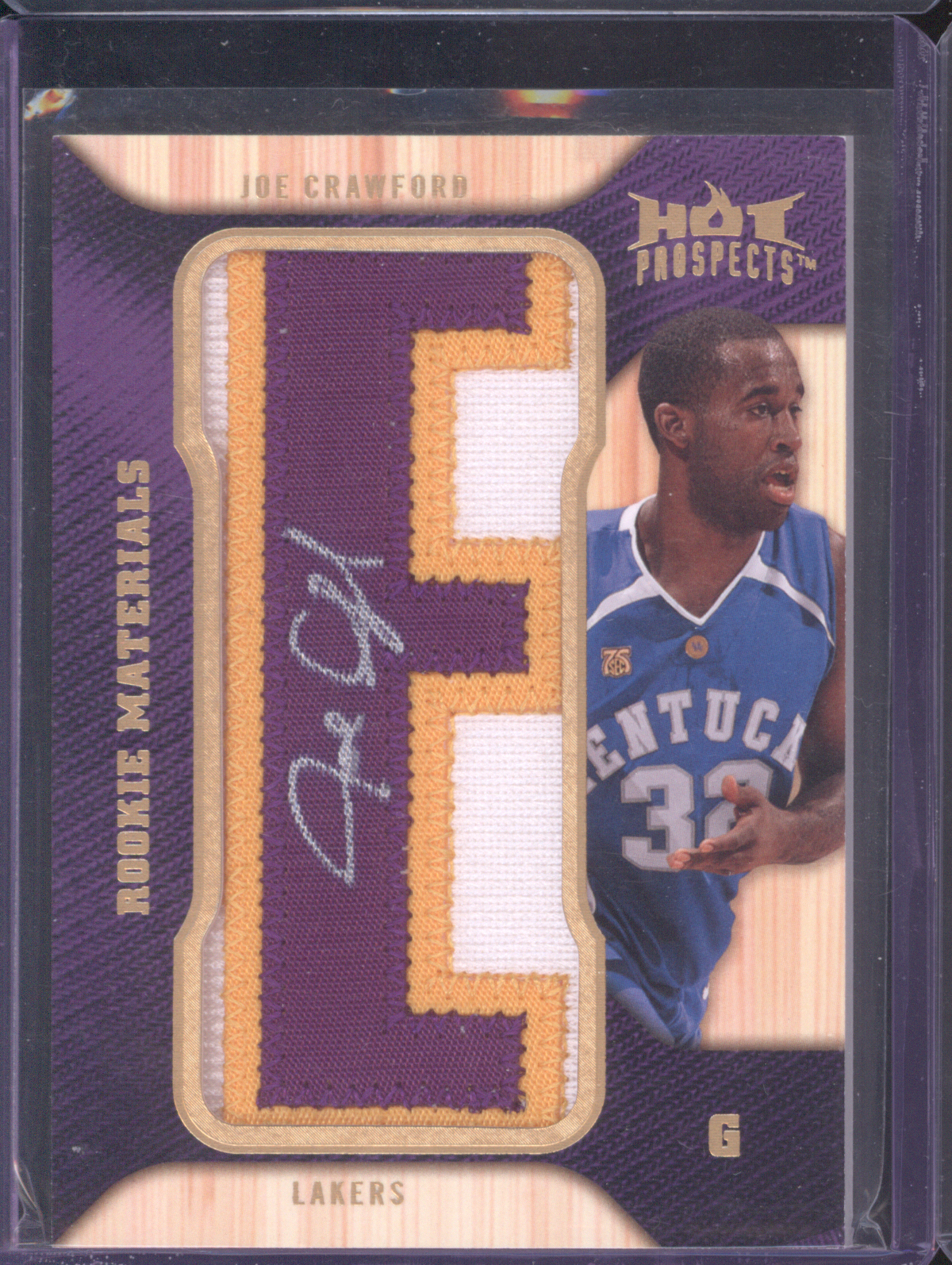 2007 Fleer Hot Prospects Rookie Materials Joe Crawford Lakers — front
