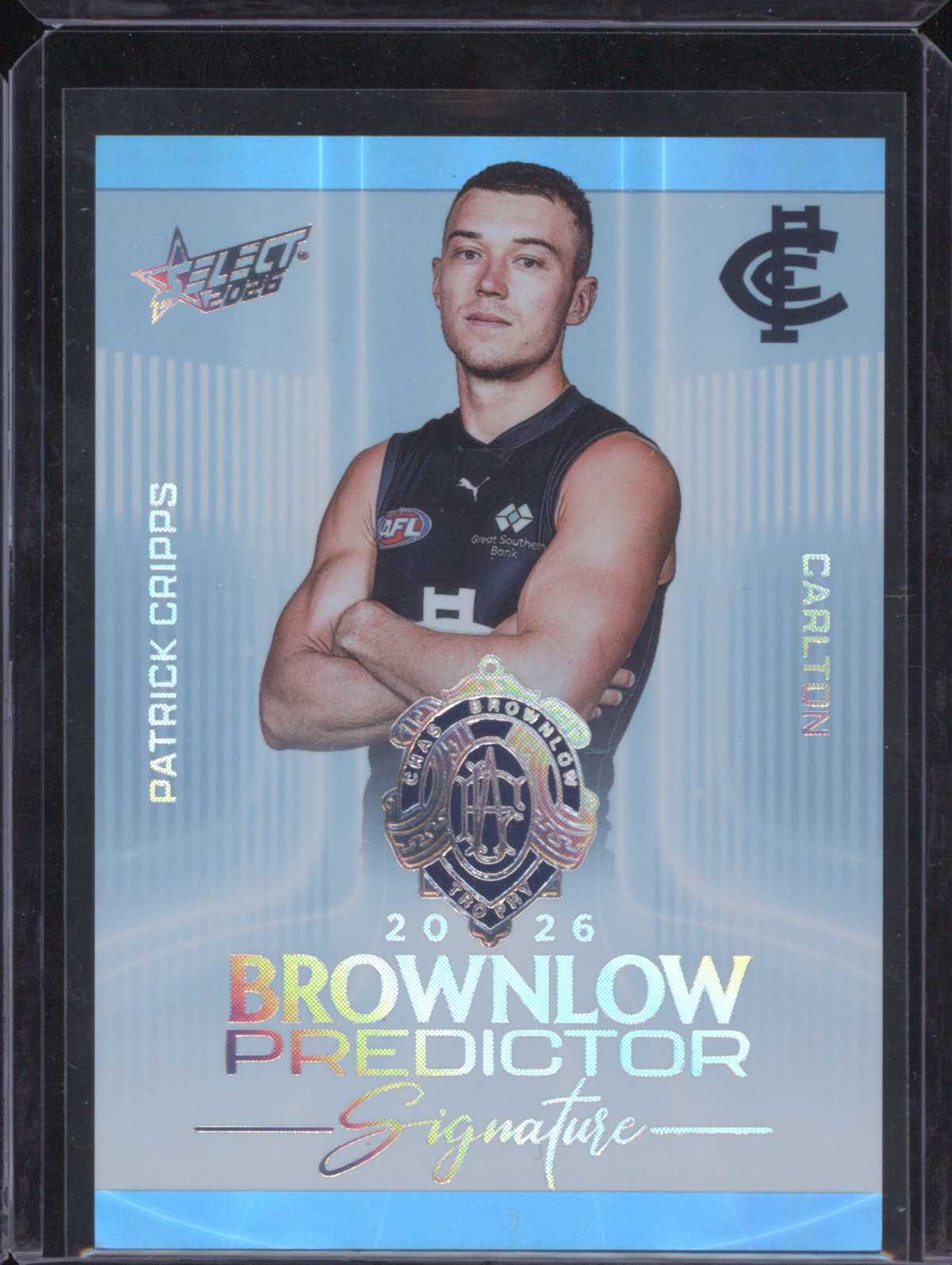 2020 Select AFL Brownlow Predictor Signature Patrick Cripps — front